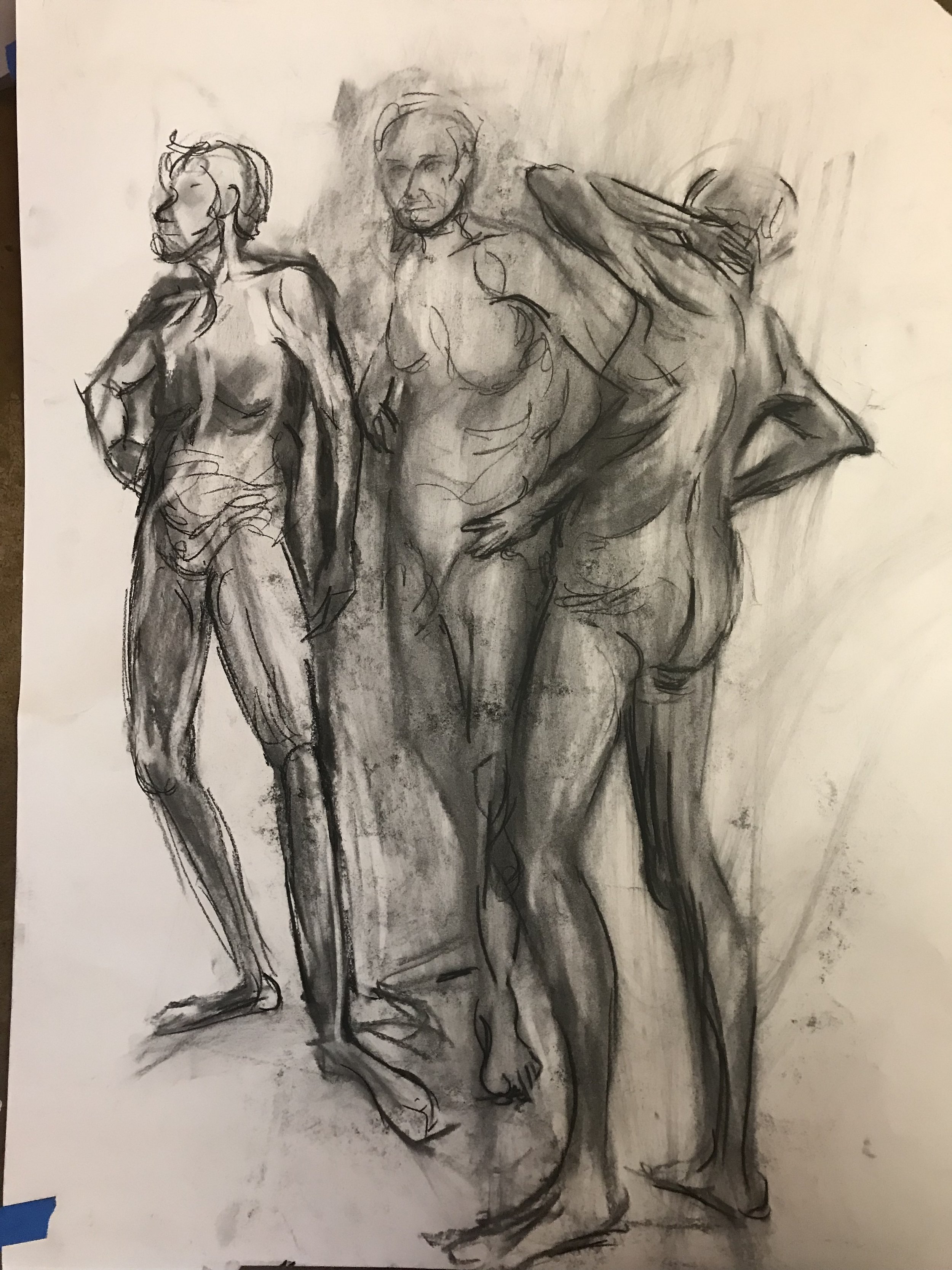 Figure study emphasizing motion