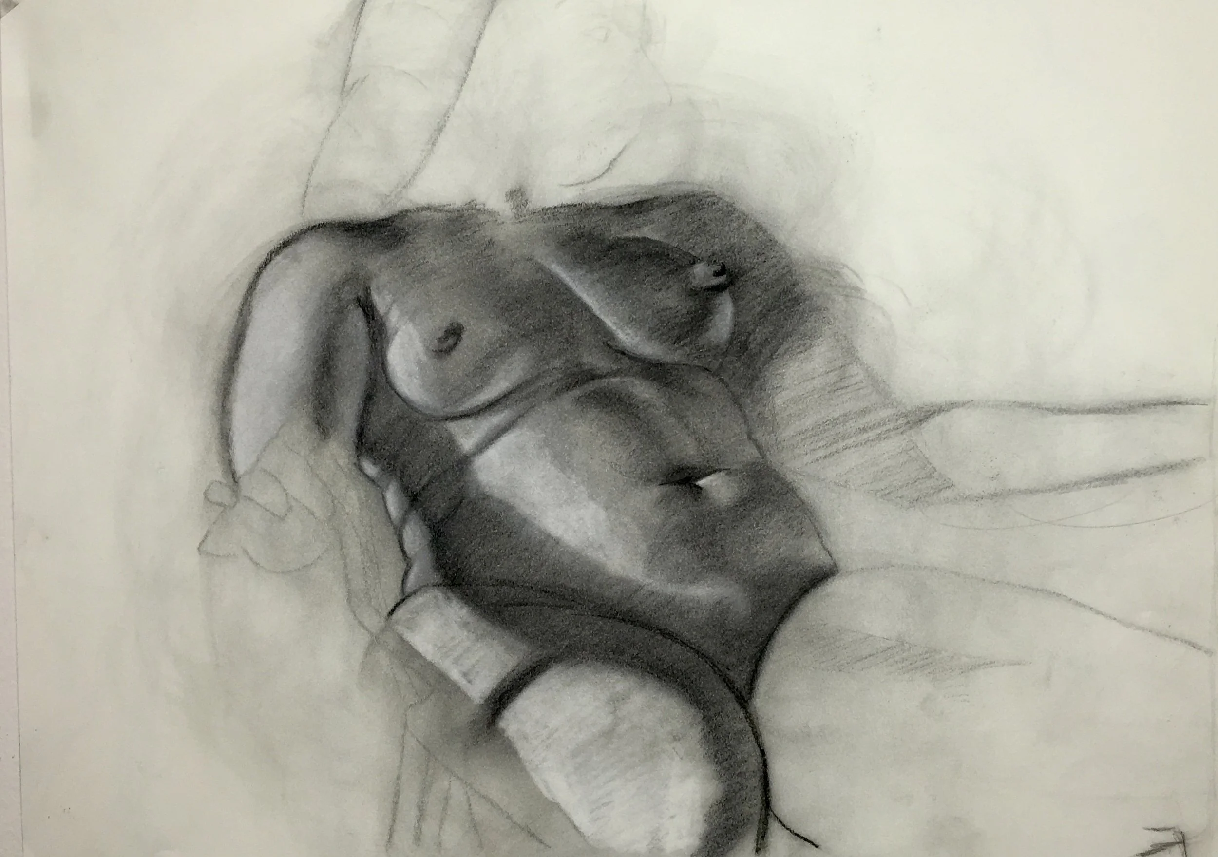 Figure study emphasizing value and form