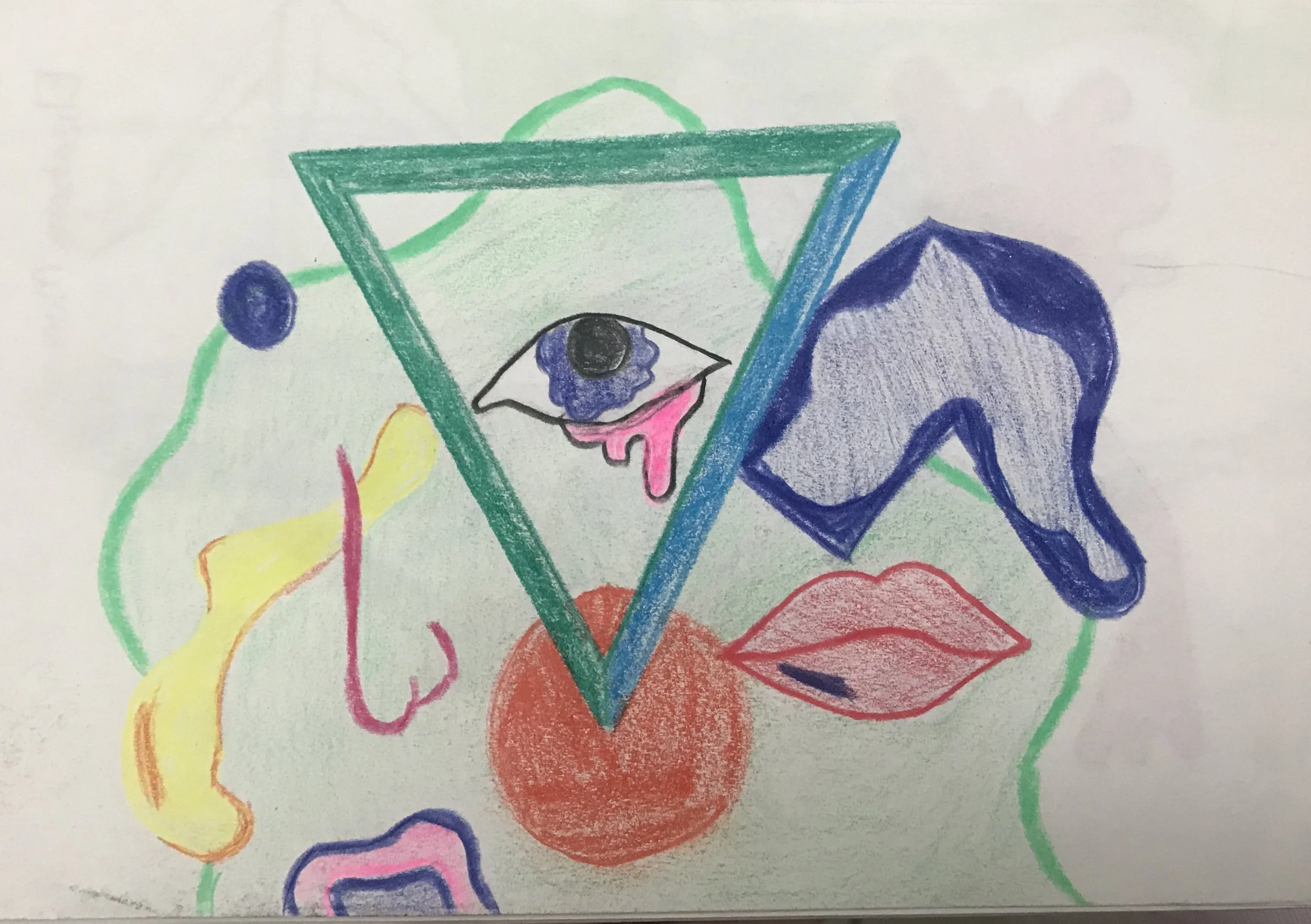 Interpretive Self-portrait based on Elizabeth Murray’s work