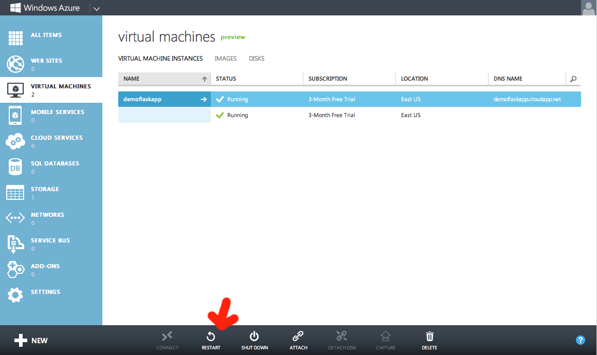 Reset your VM.
