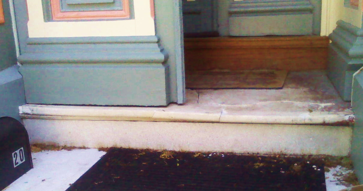 Early to Mid 1800's Marble Porch in Disrepair