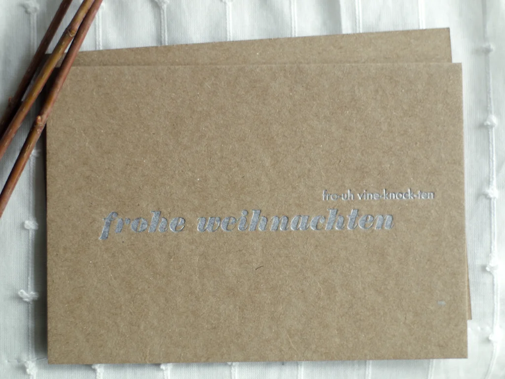 Last year's holiday card. The last thing printed in Munich
