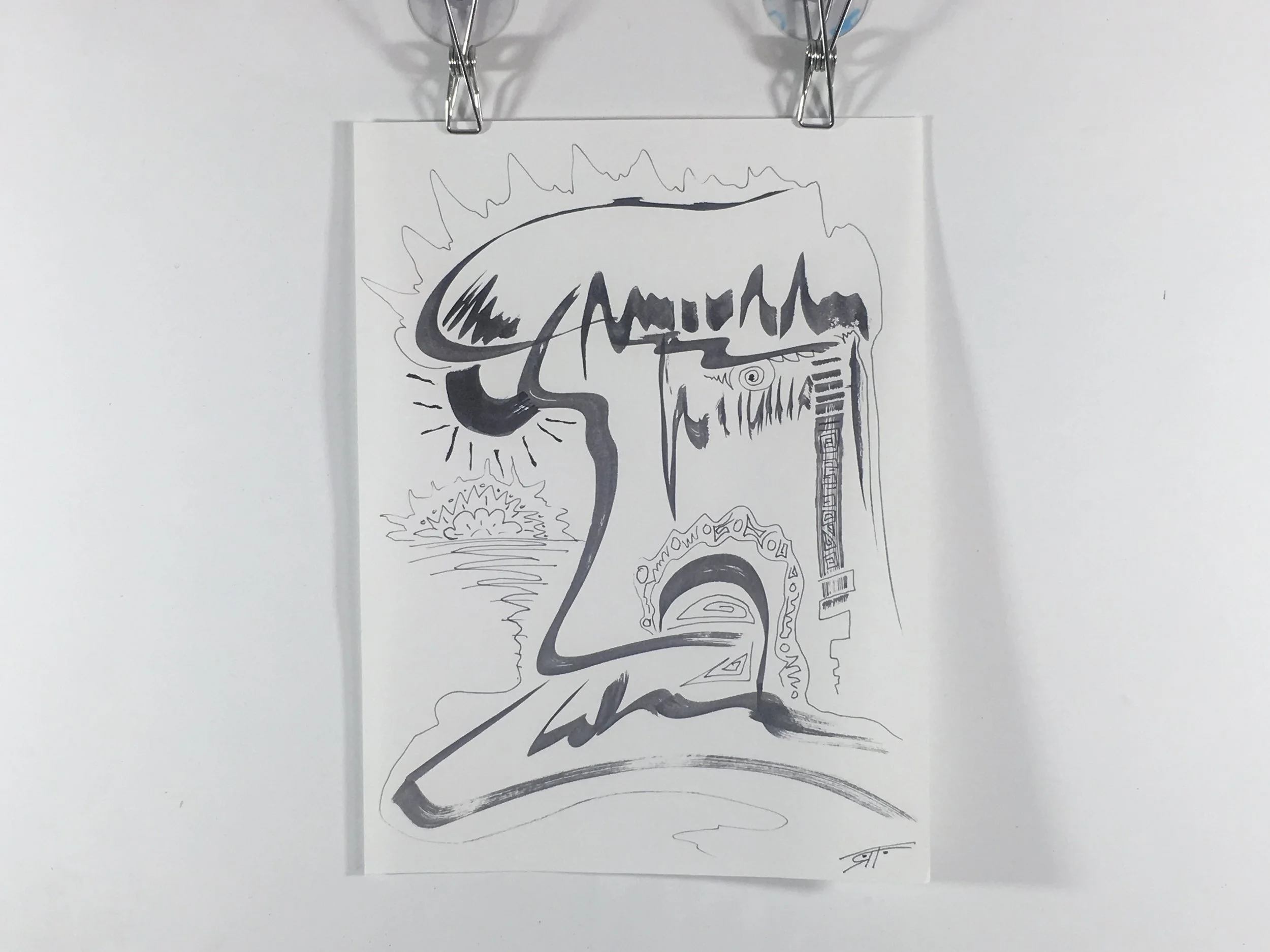 #173 Ink on Paper 9" x 12"