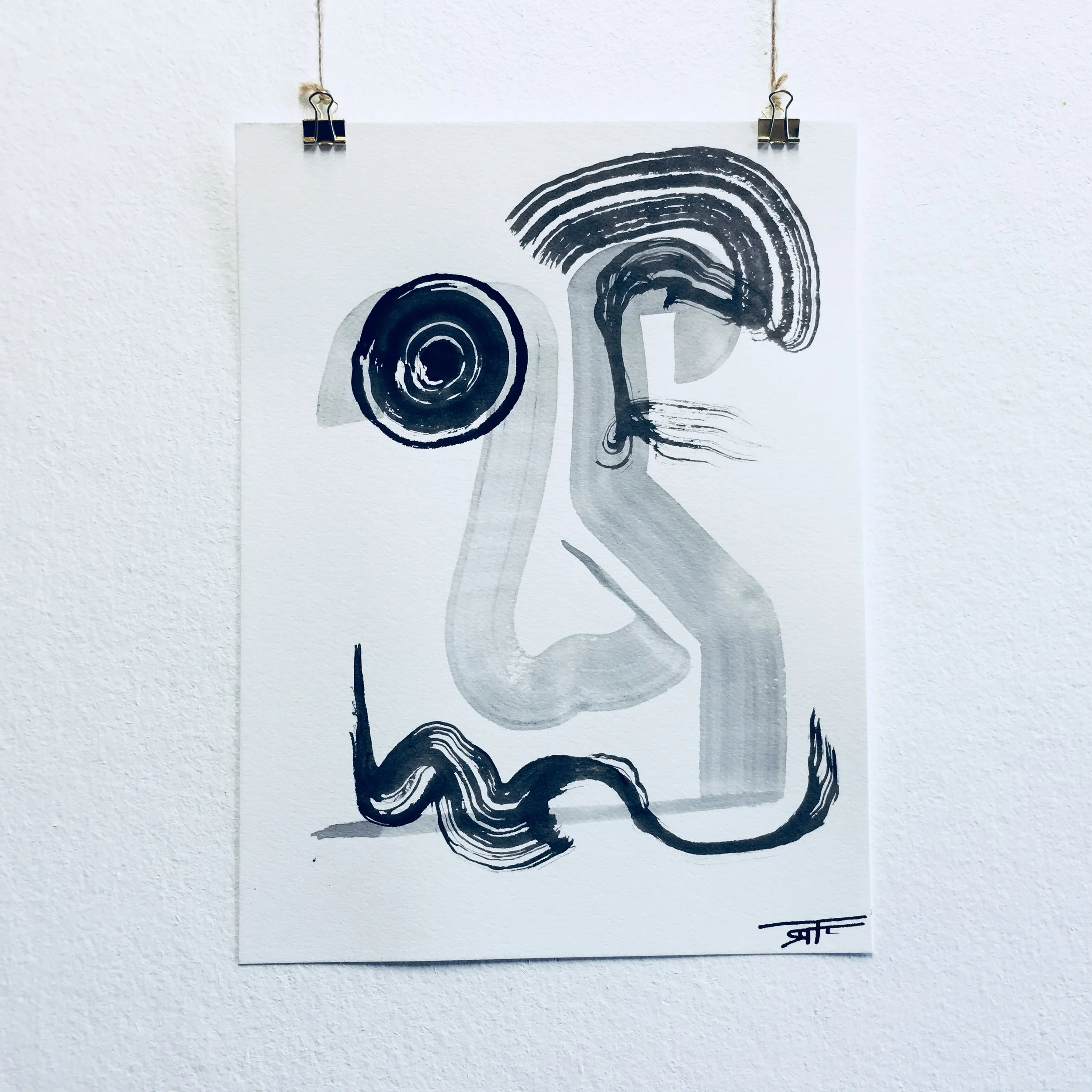 #377 Ink on Paper 9" x 12"