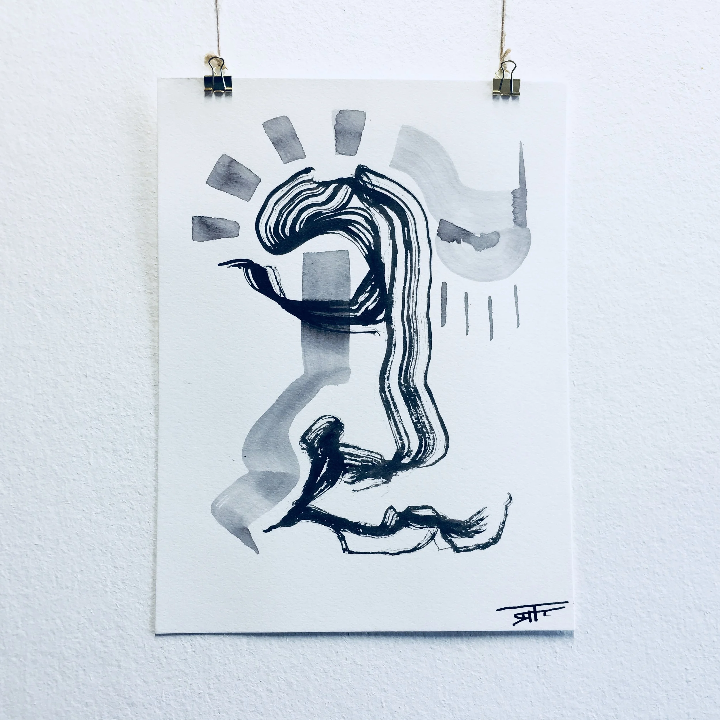 #378 Ink on Paper 9" x 12"