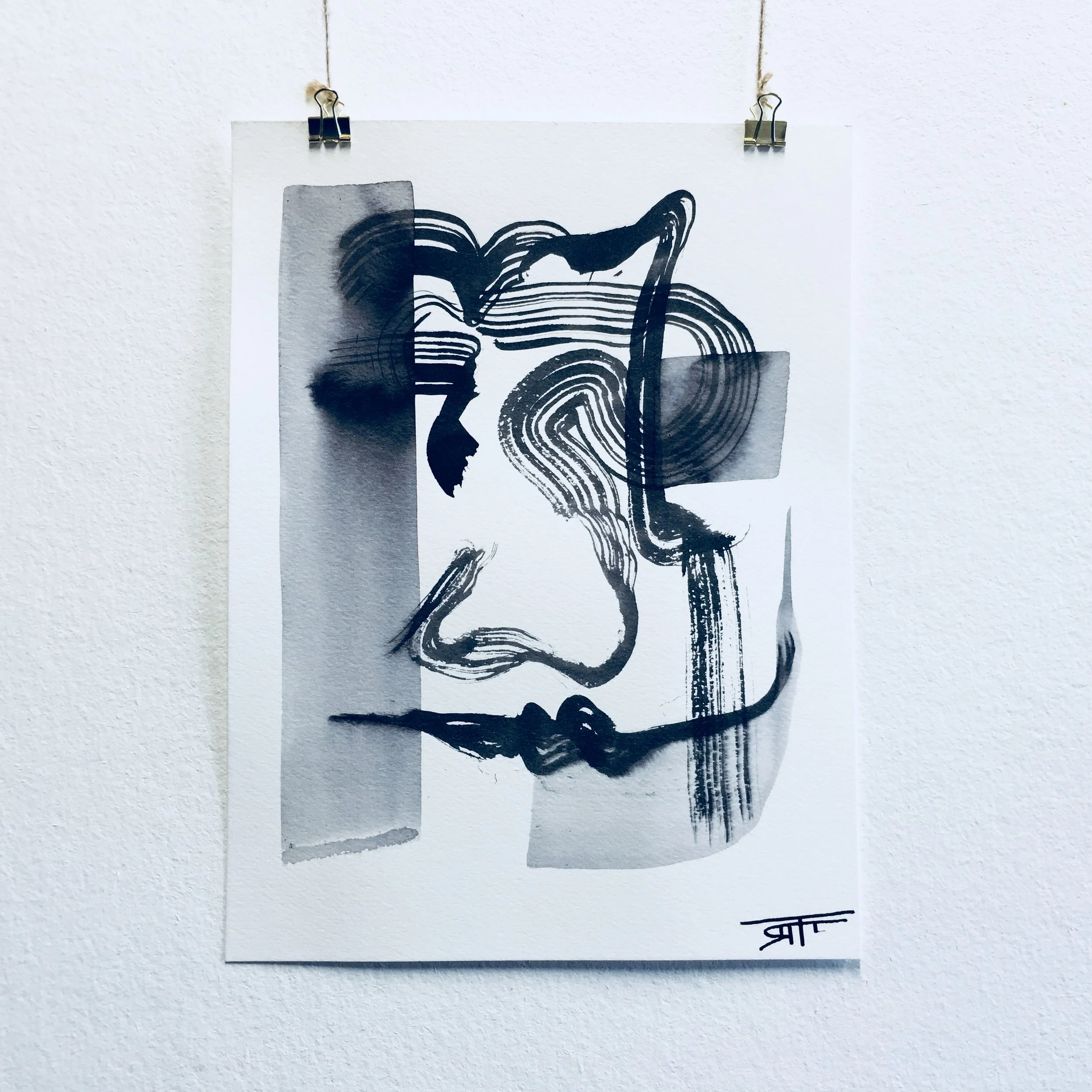 #387 Ink on Paper 9" x 12"