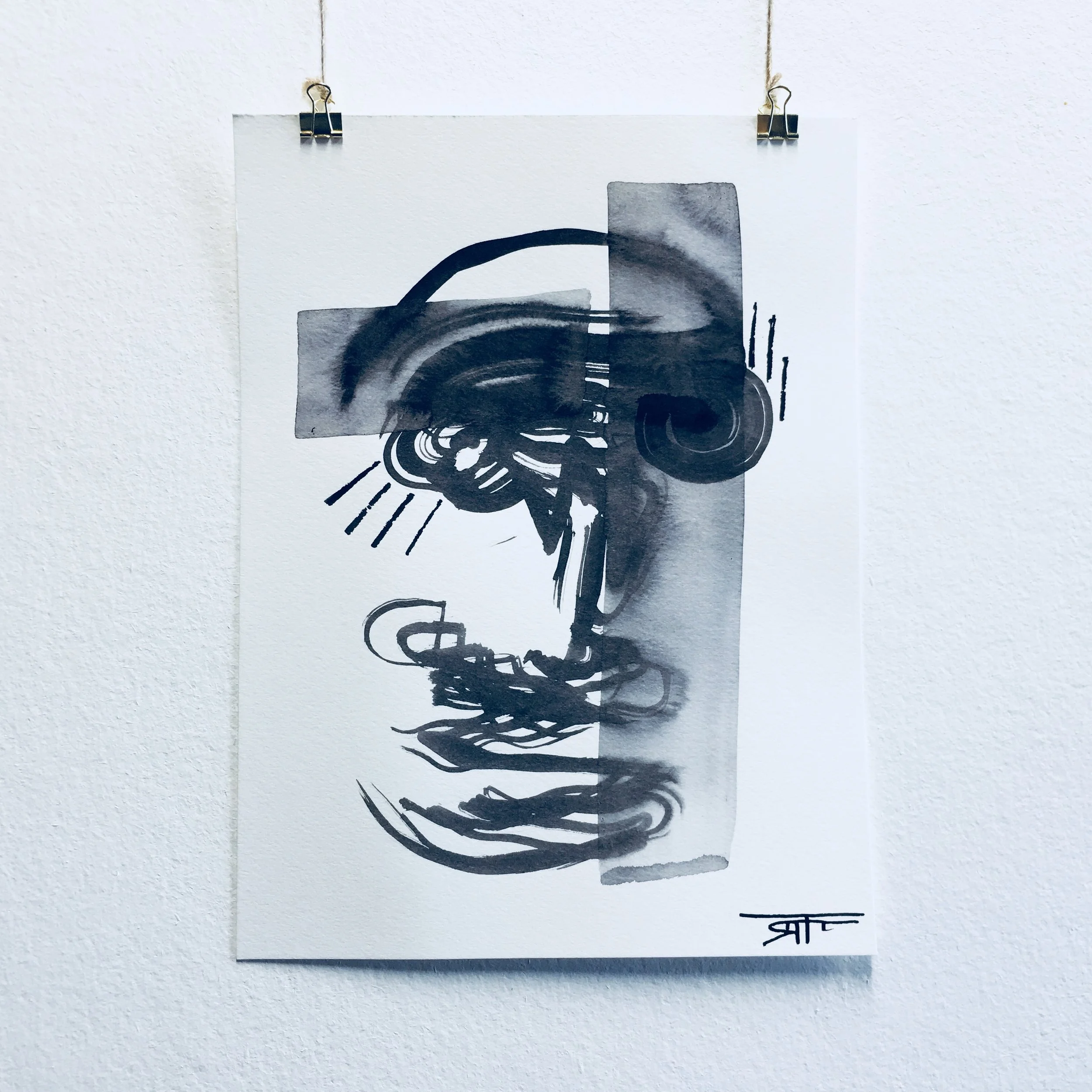 #388 Ink on Paper 9" x 12"