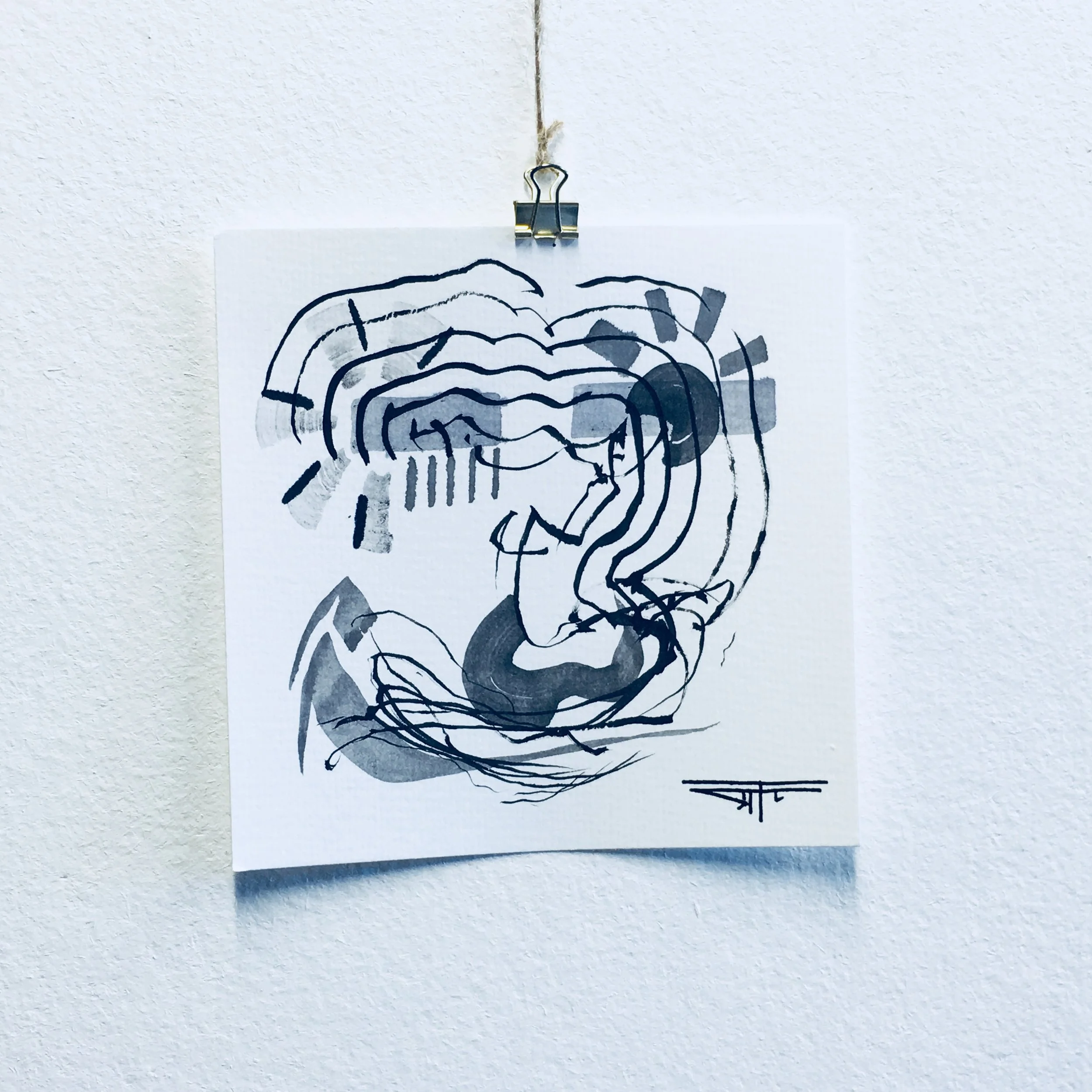 #458 Ink on Paper 6" x 6"