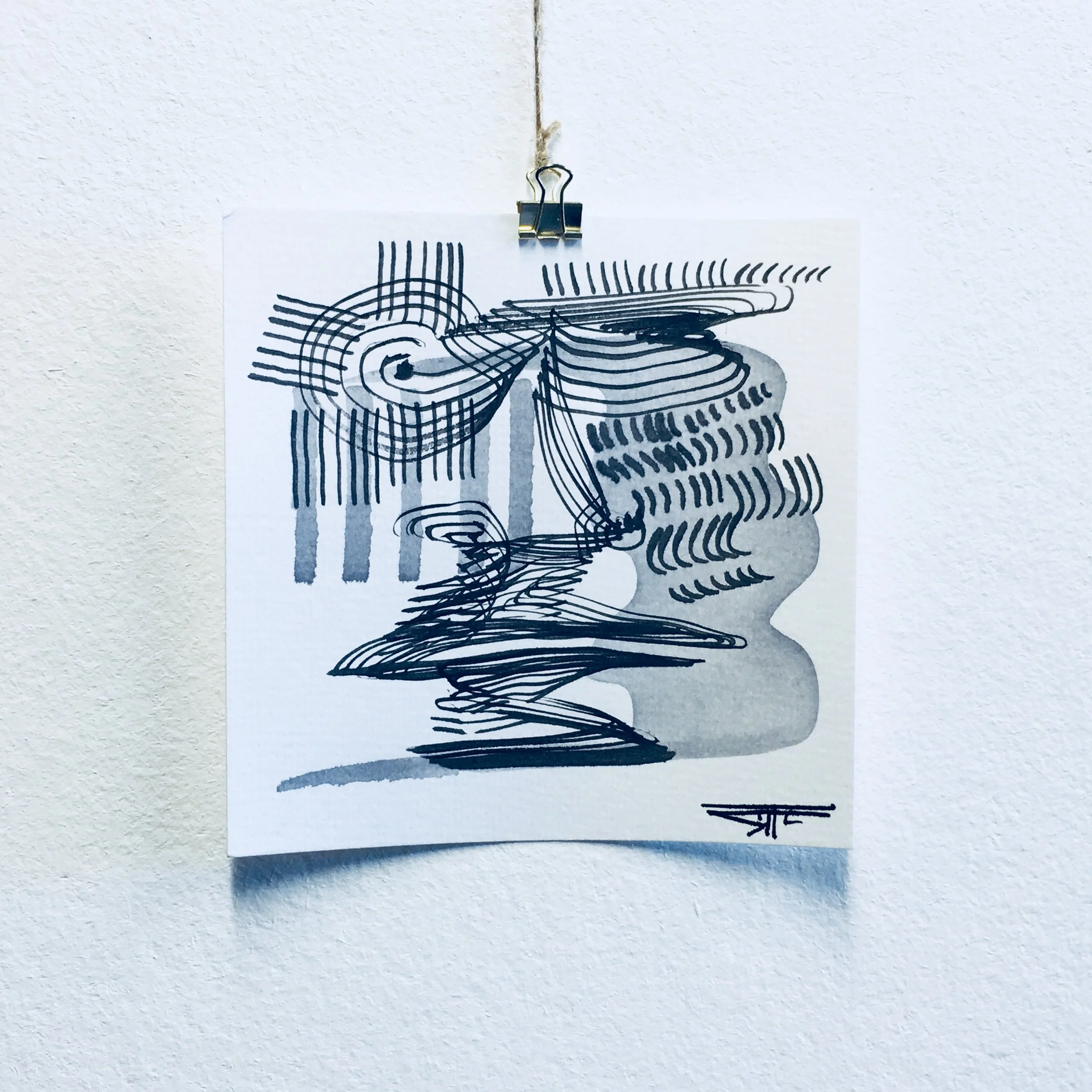 #466 Ink on Paper 6" x 6"