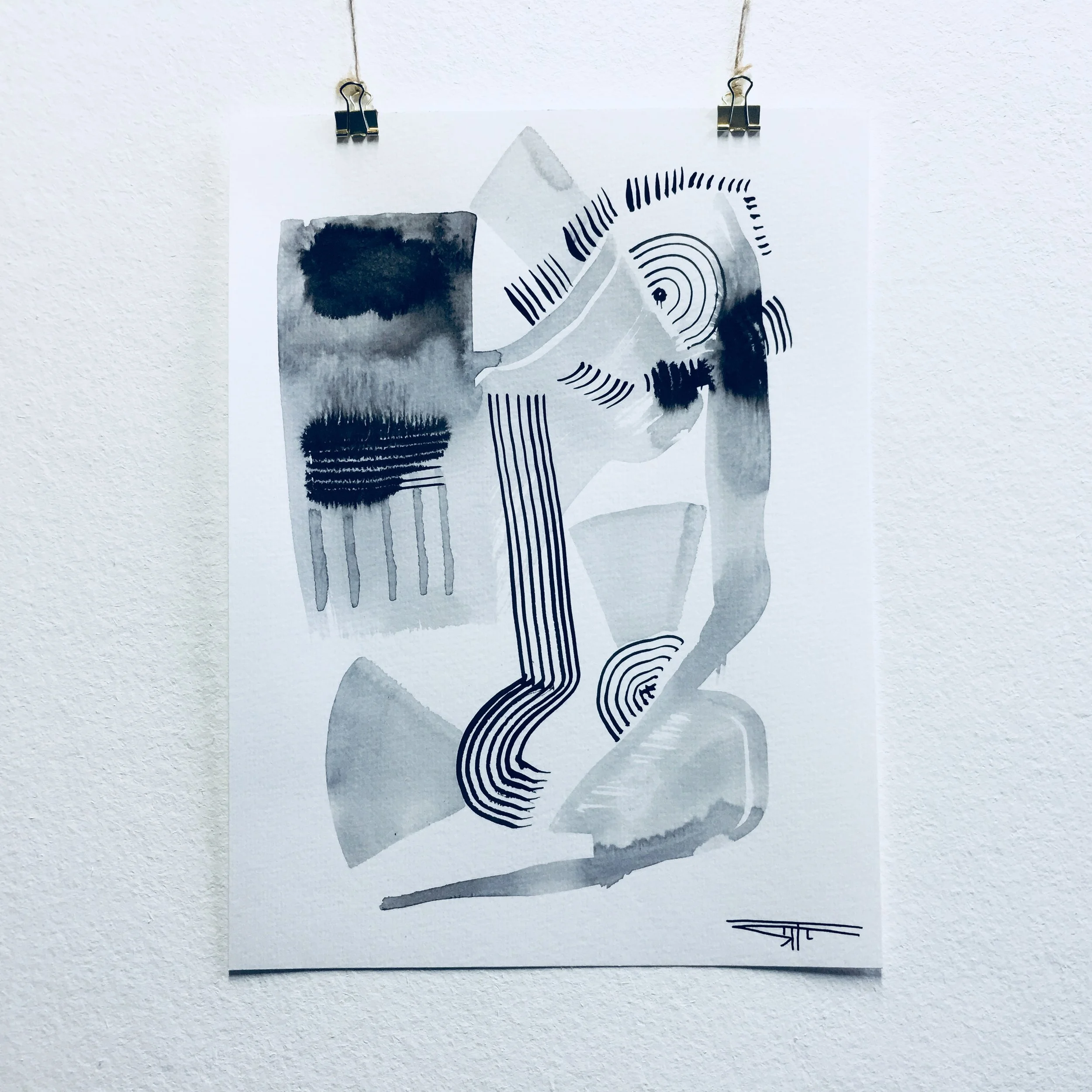 #480 Ink on Paper 9" x 12"