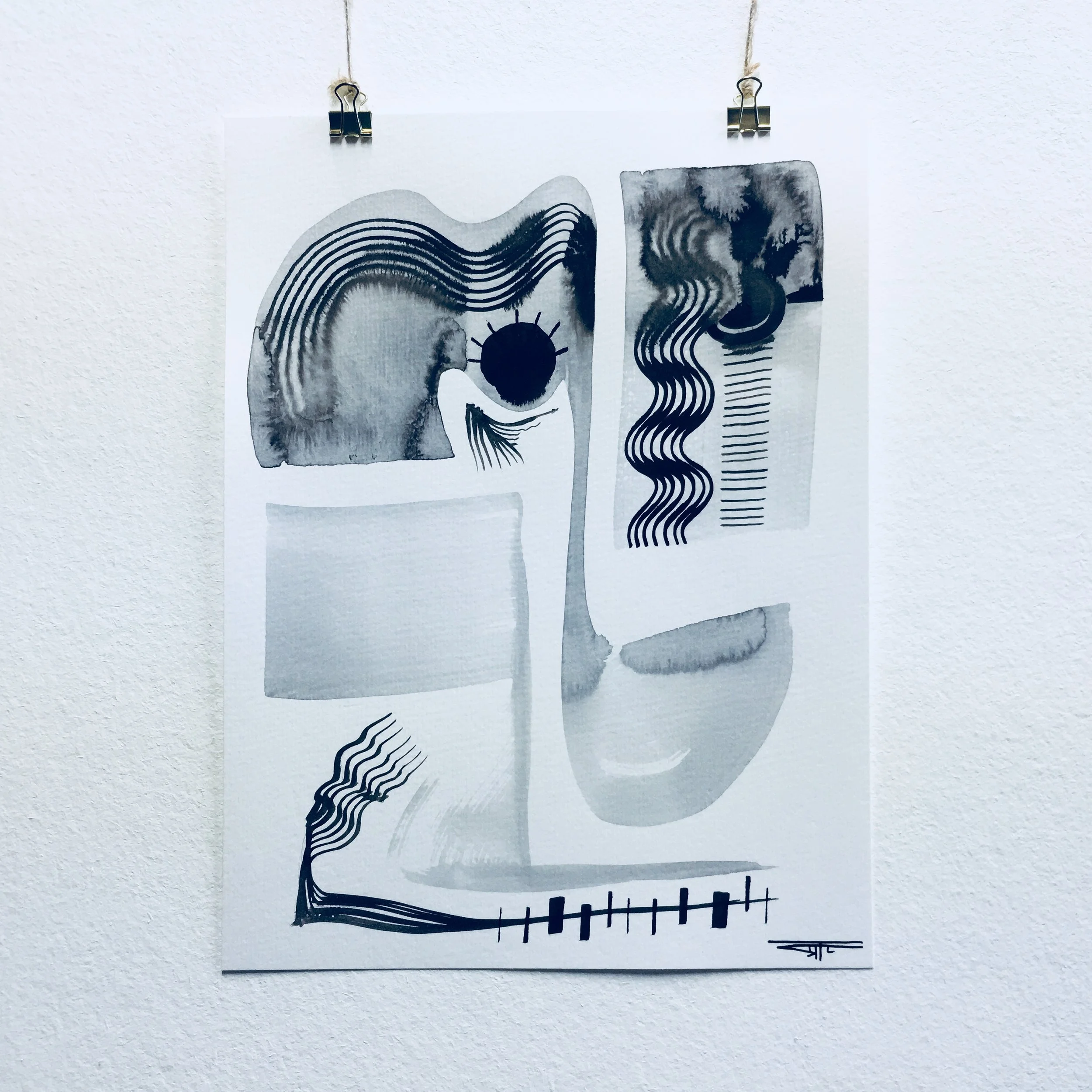 #483 Ink on Paper 9" x 12"