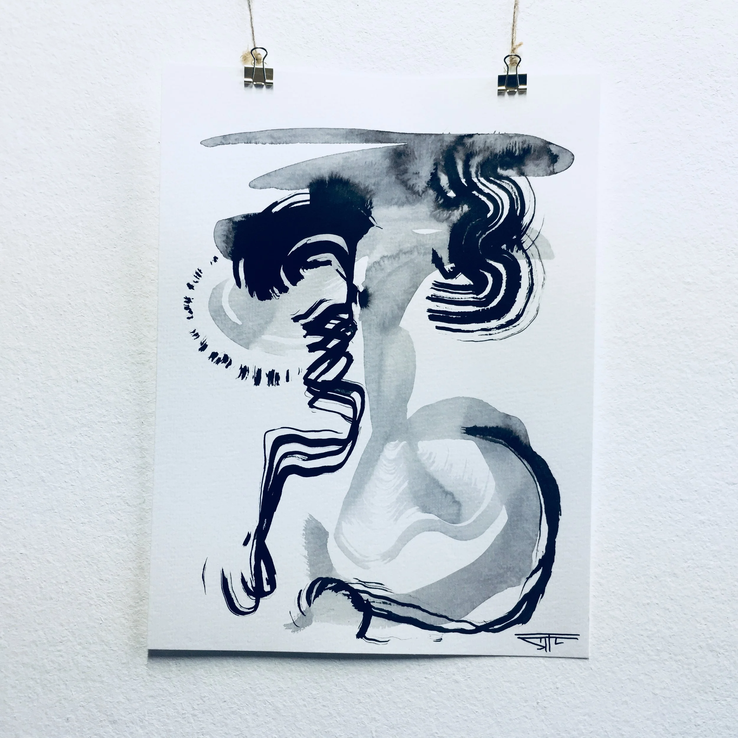 #486 Ink on Paper 9" x 12"