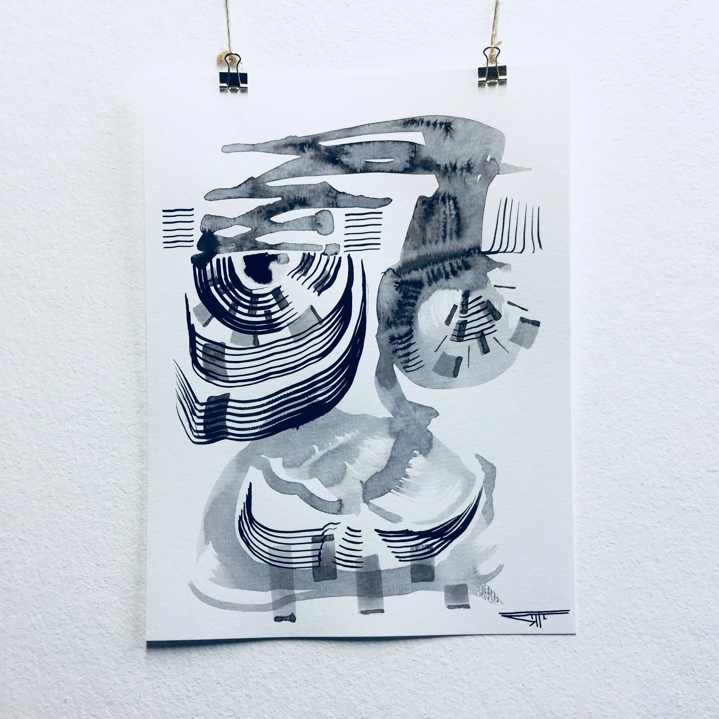 #488 Ink on Paper 9" x 12"