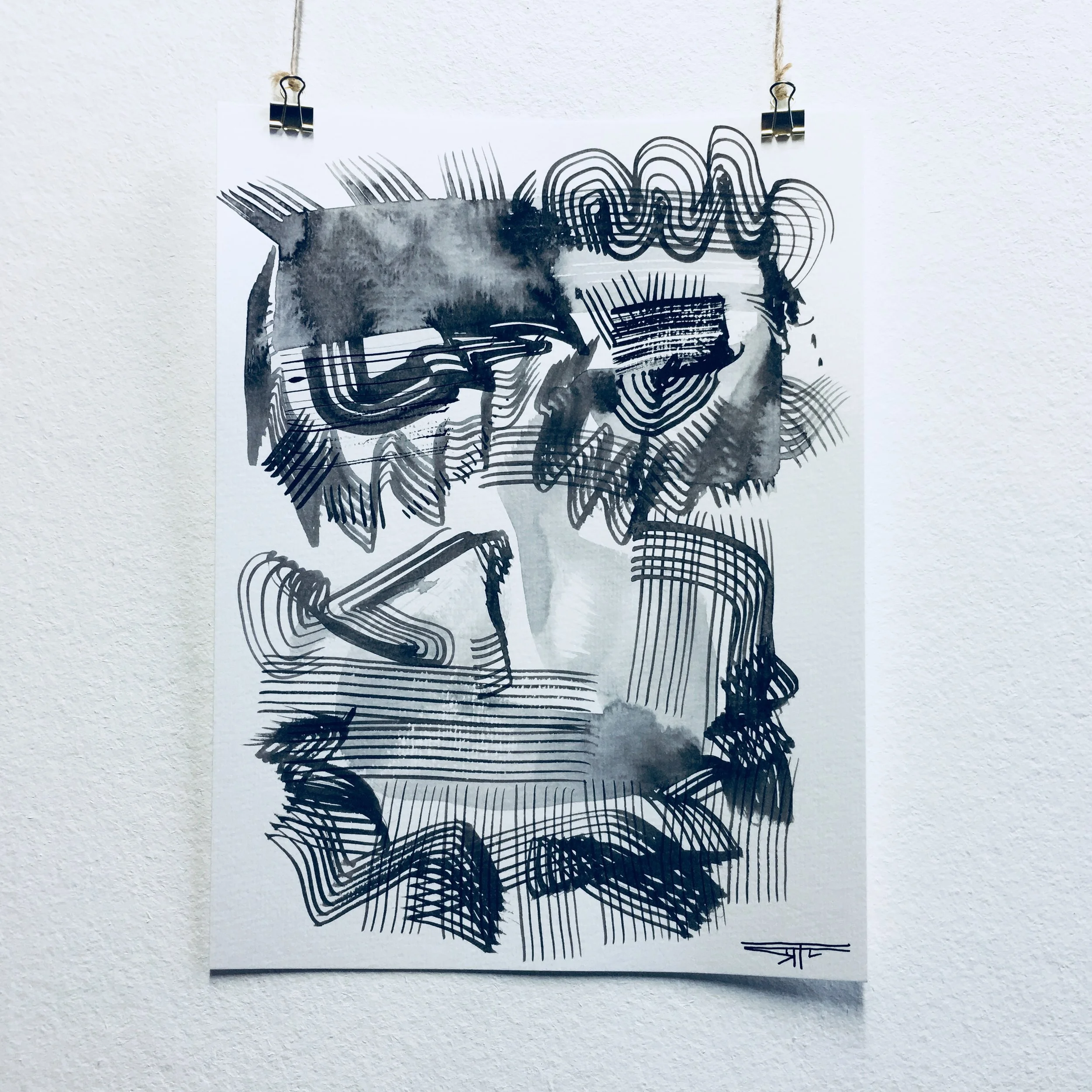 #491 Ink on Paper 9" x 12"