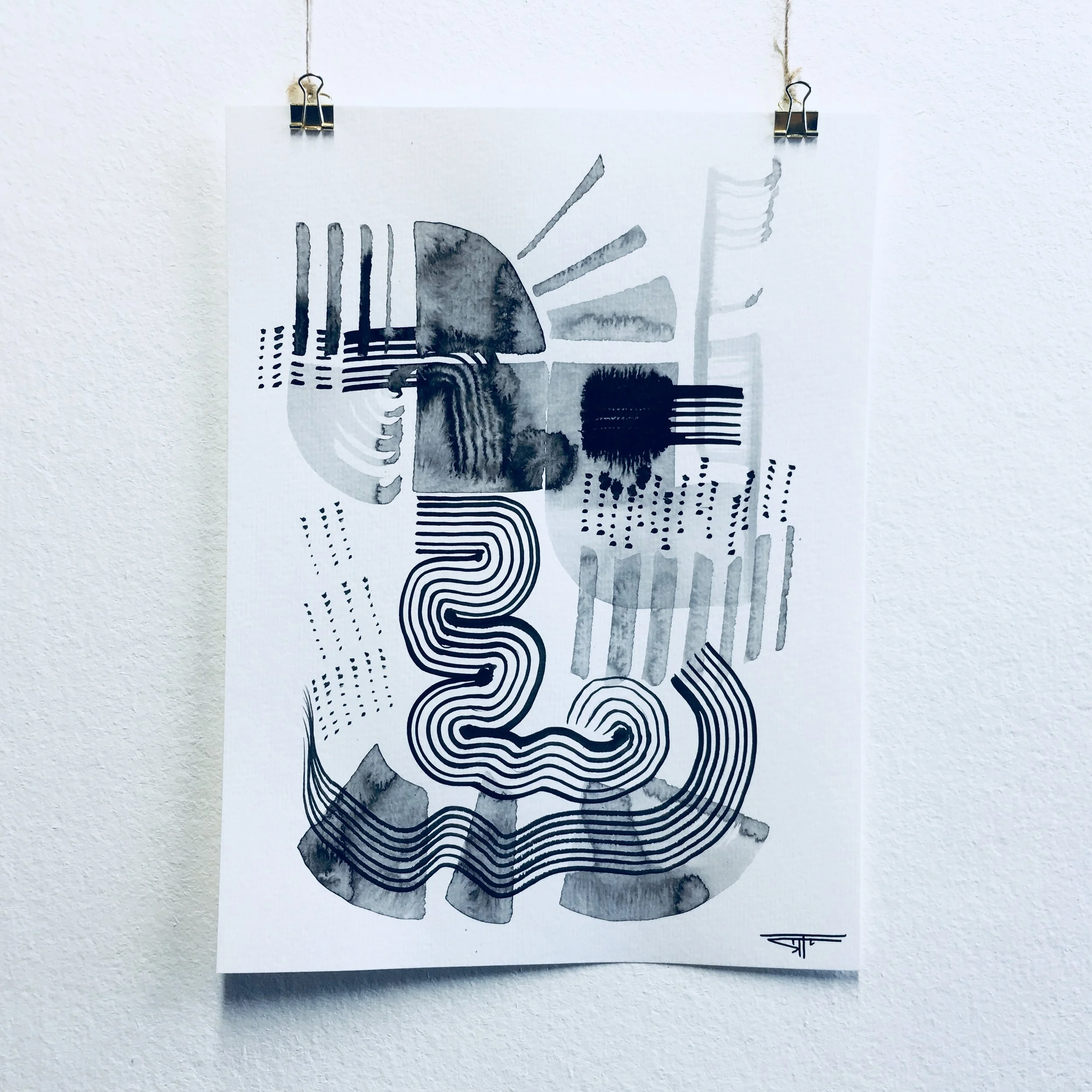 #529 Ink on Paper 9" x 12"