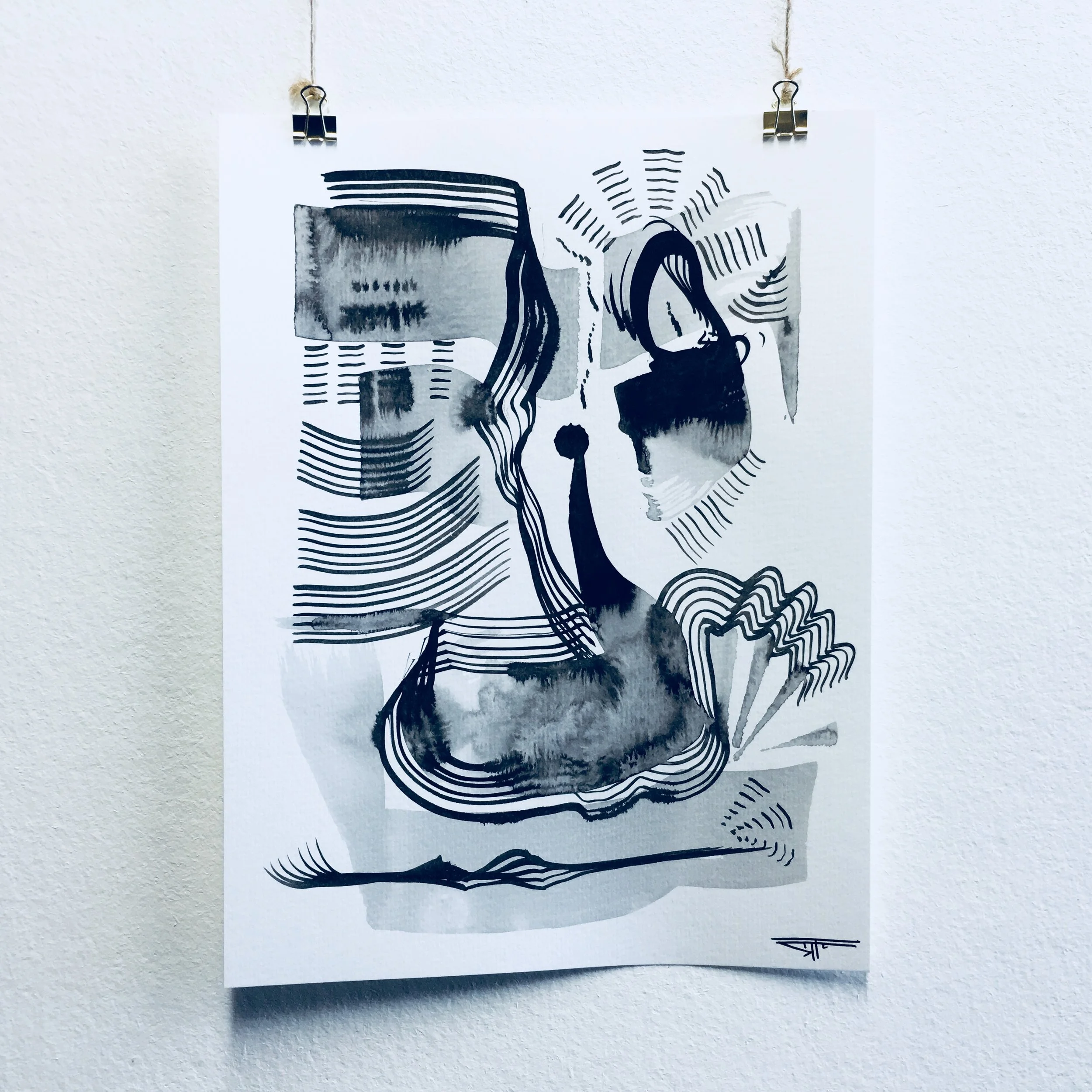 #530 Ink on Paper 9" x 12"