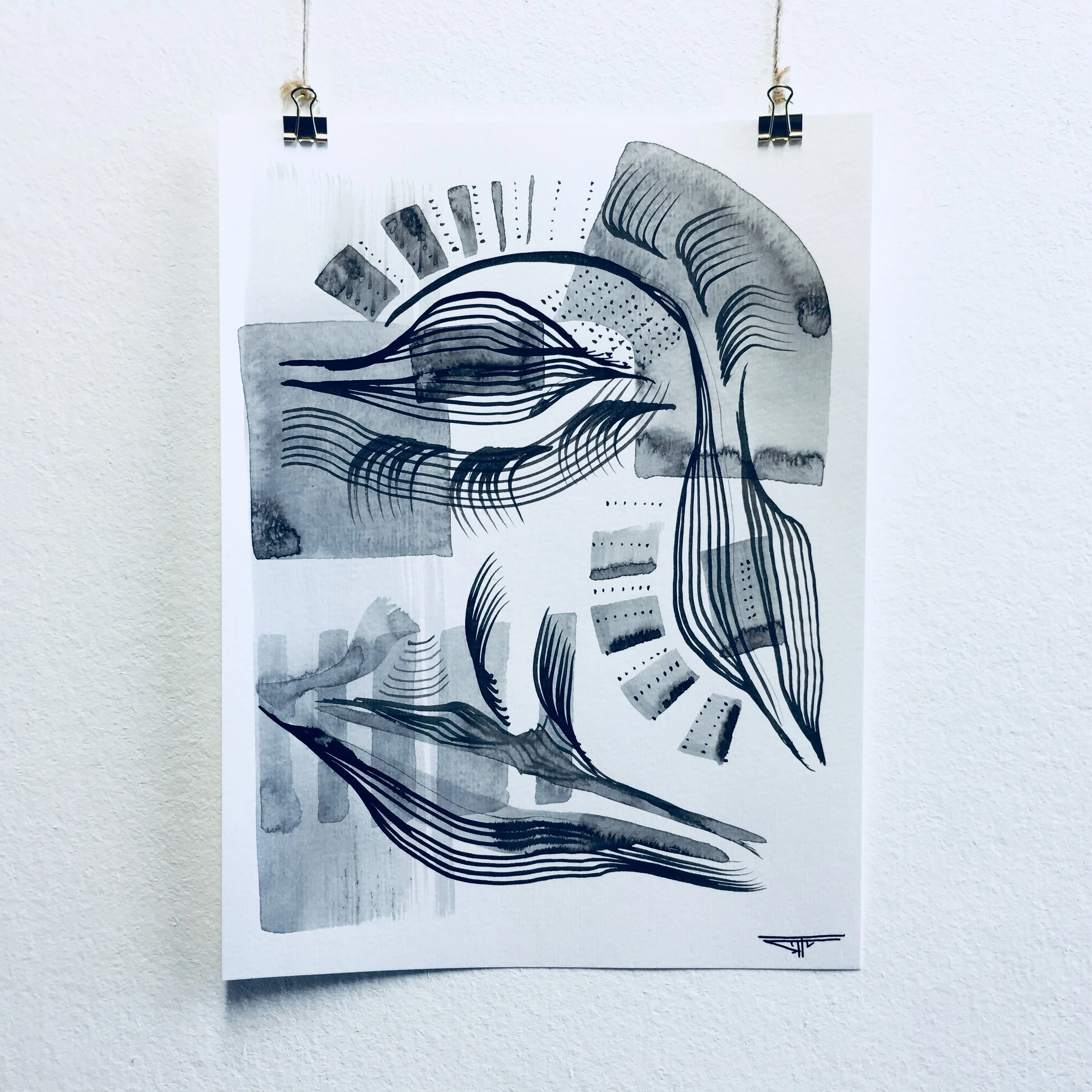 #531 Ink on Paper 9" x 12"