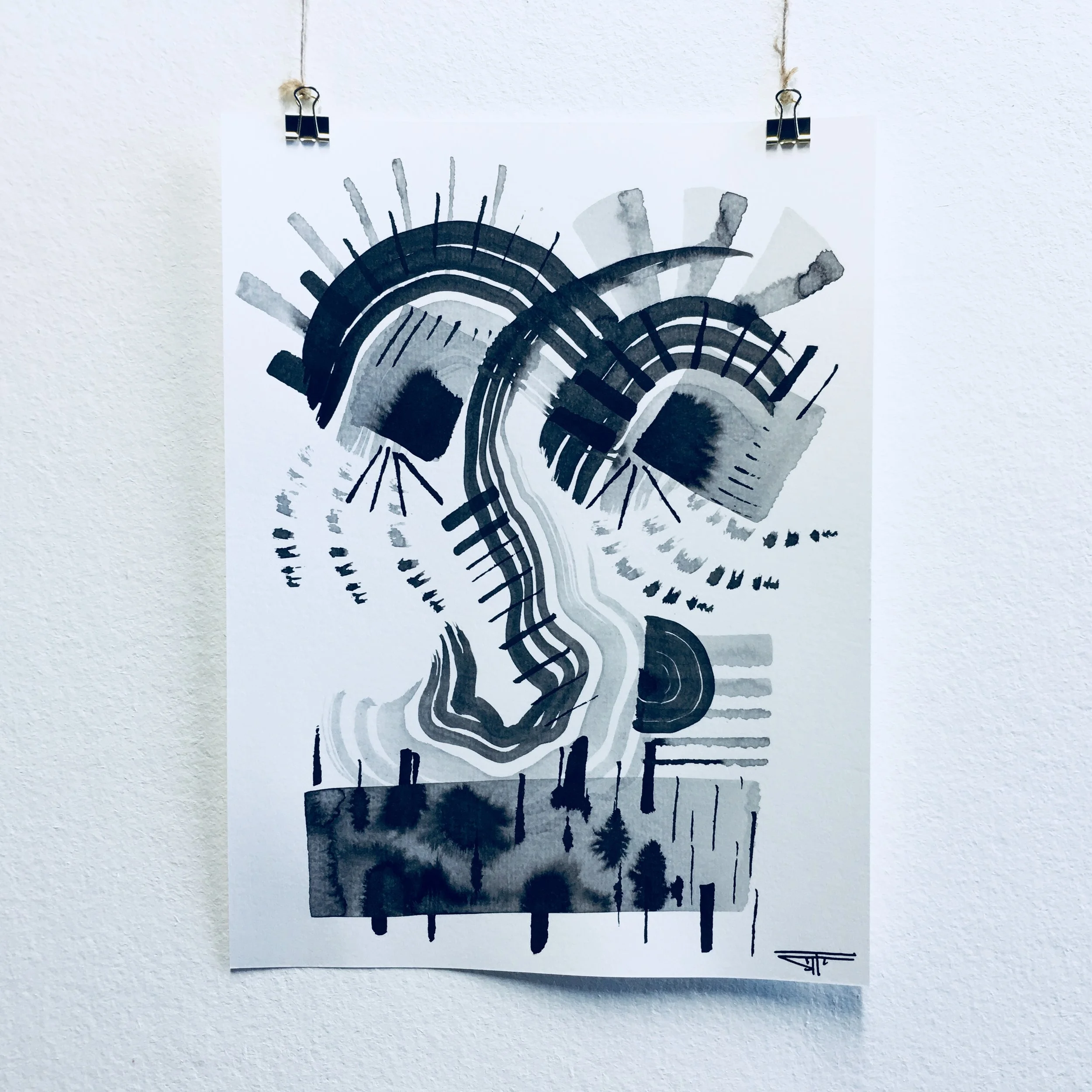 #534 Ink on Paper 9" x 12"