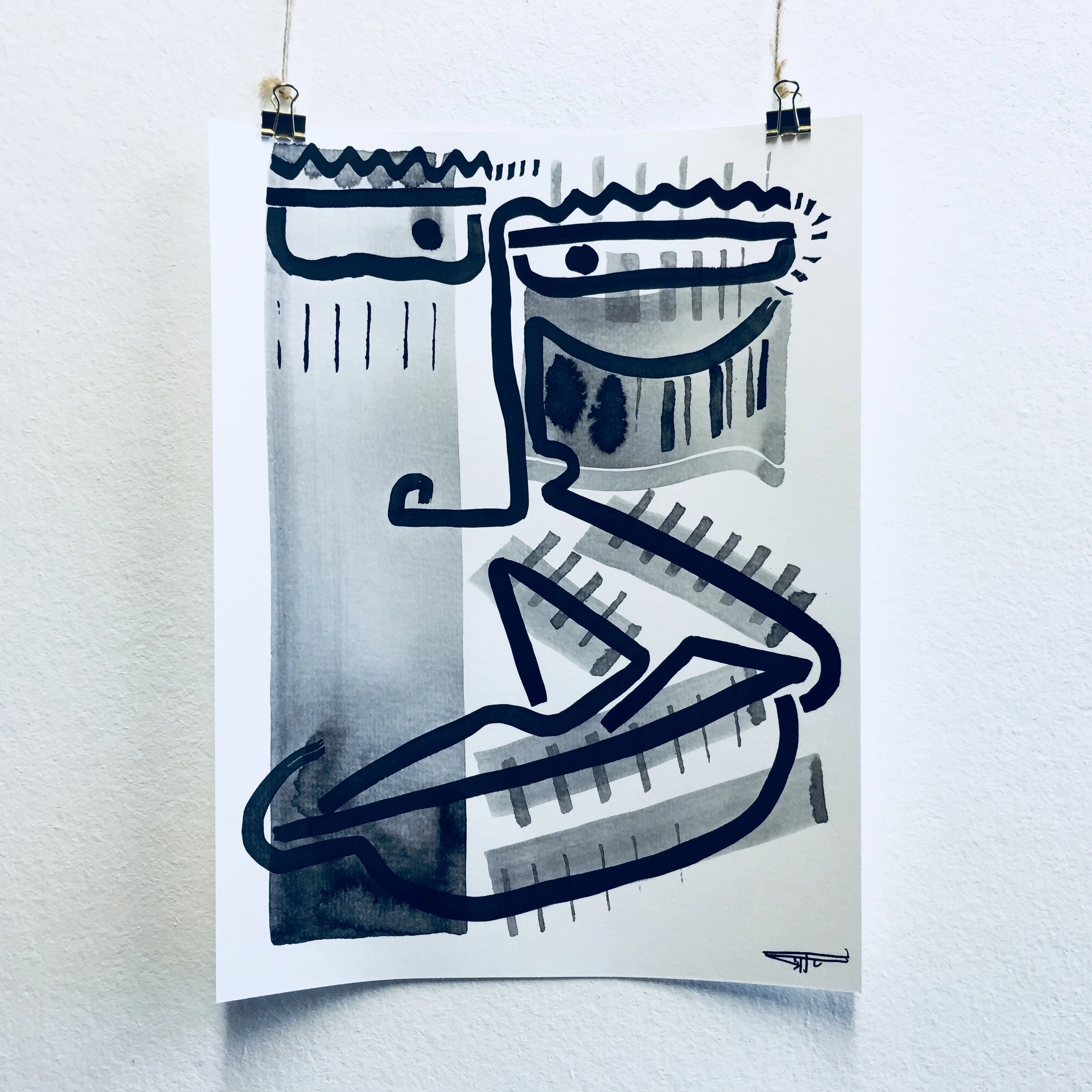 #537 Ink on Paper 9" x 12"
