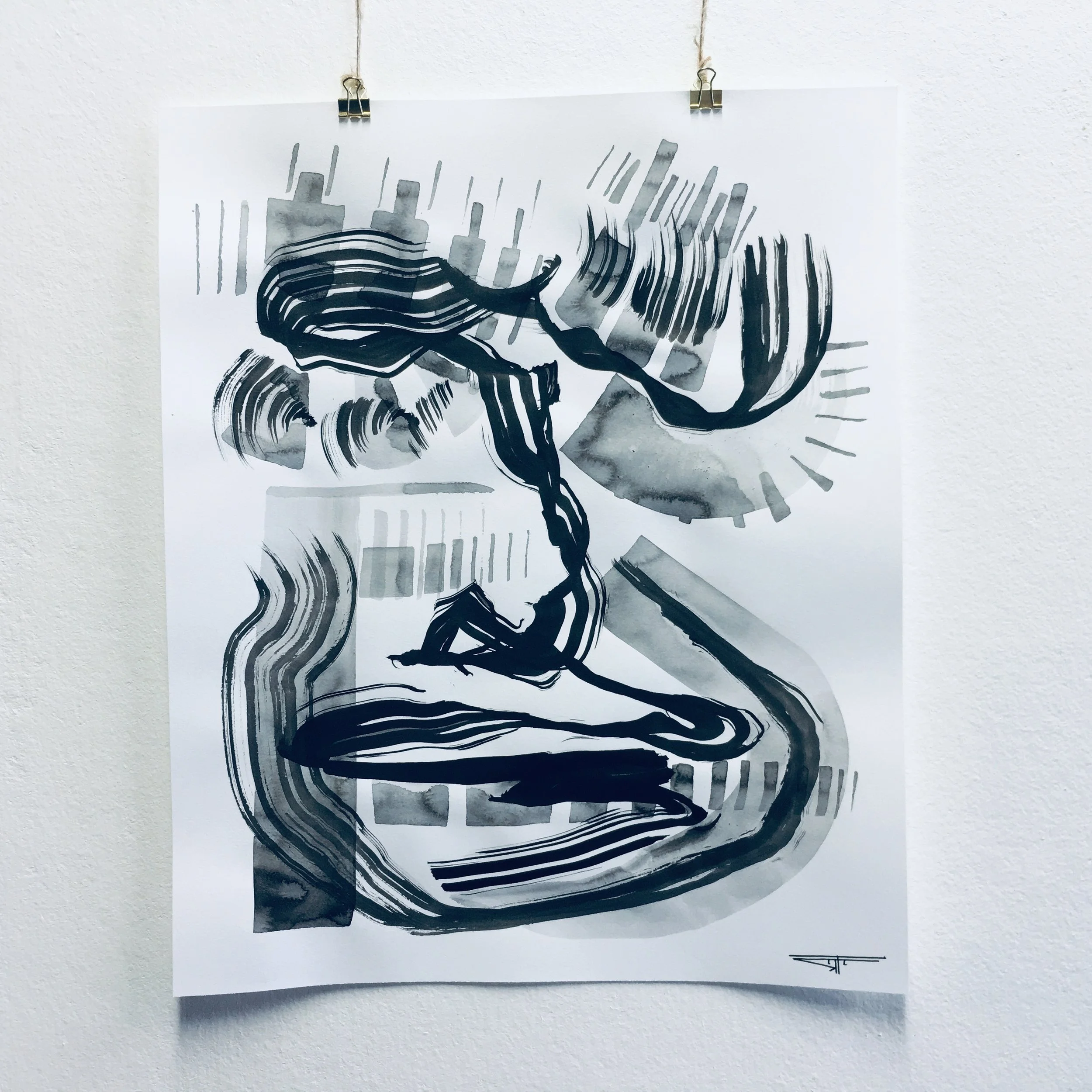 #555 Ink on Paper 14" x 17"