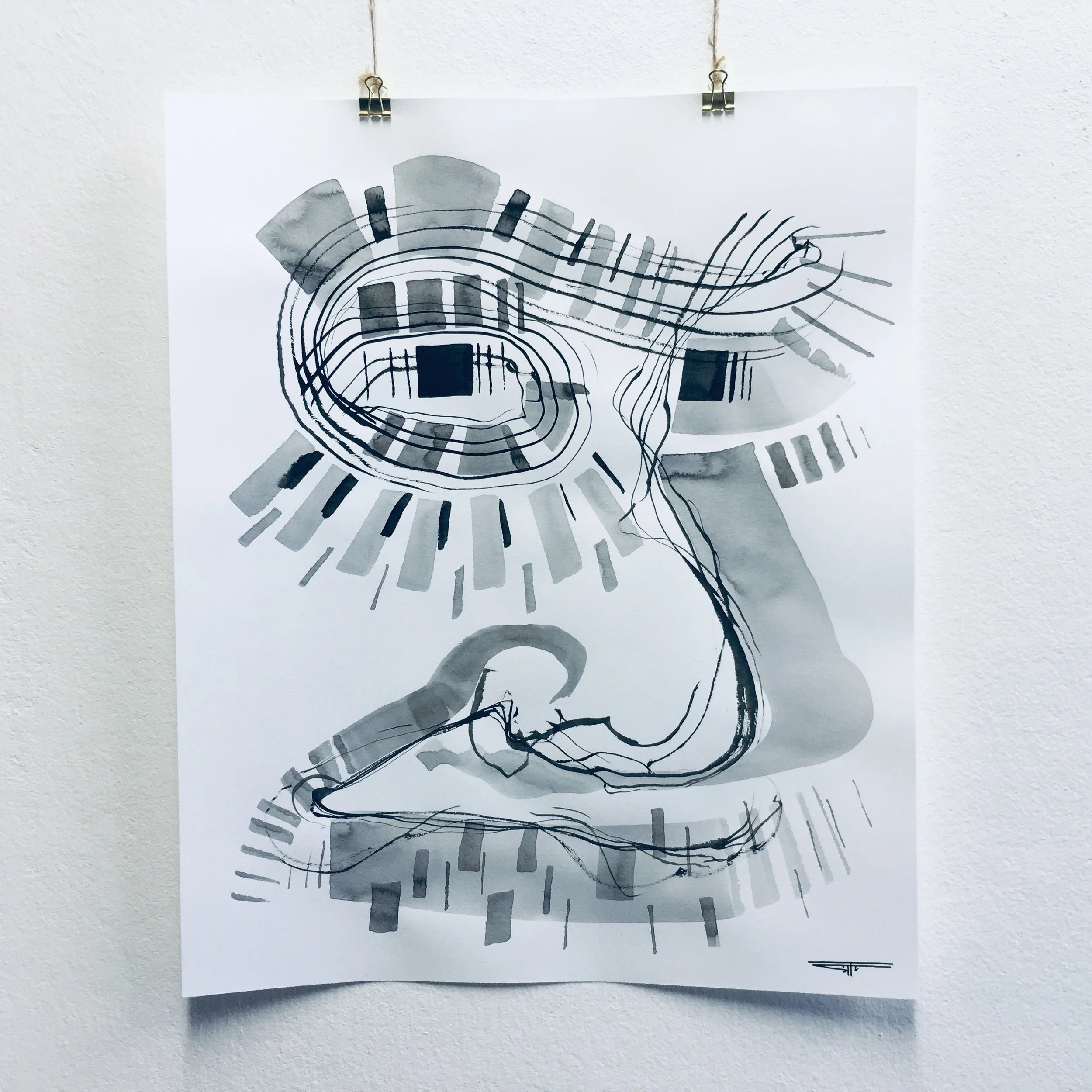 #557 Ink on Paper 14" x 17"