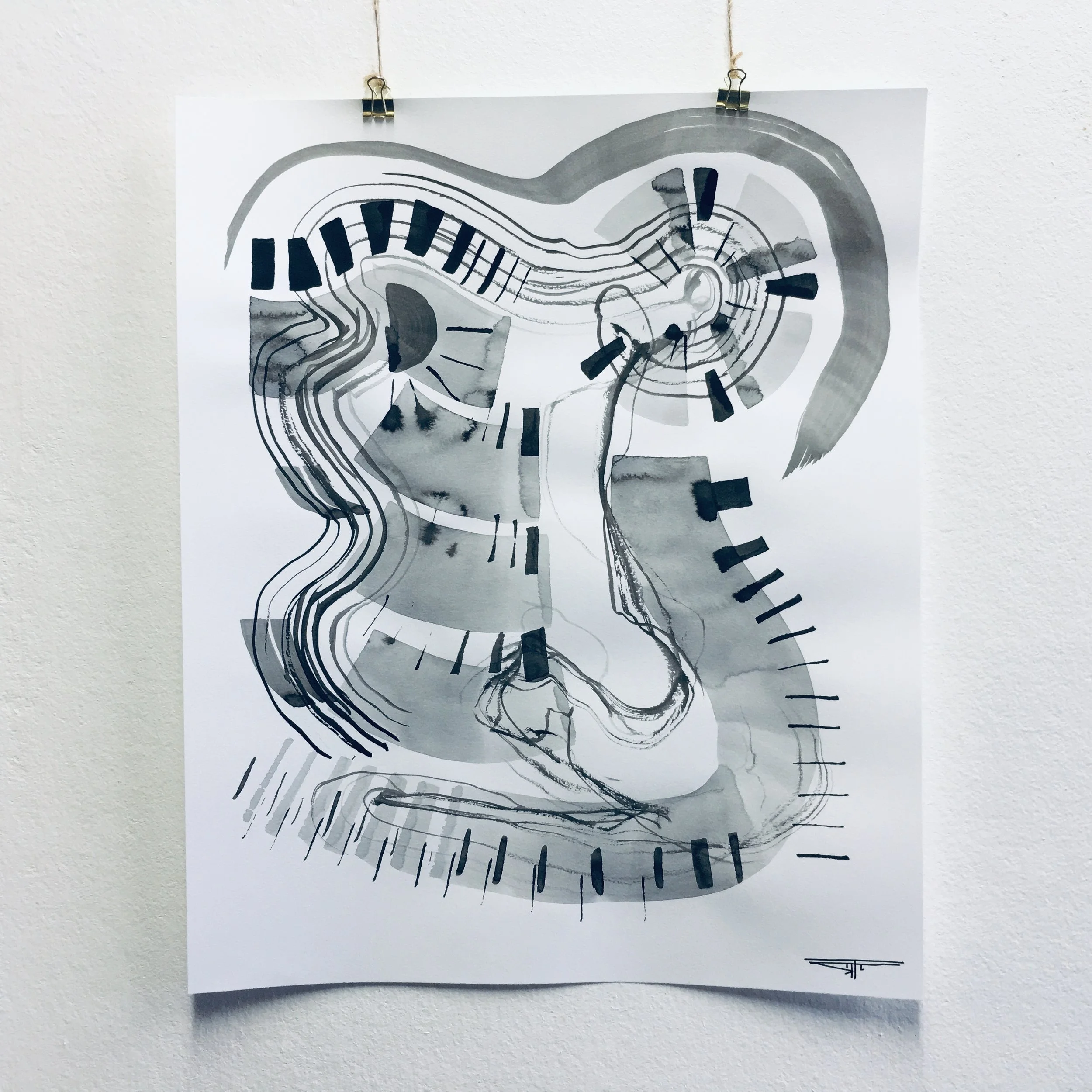 #558 Ink on Paper 14" x 17"