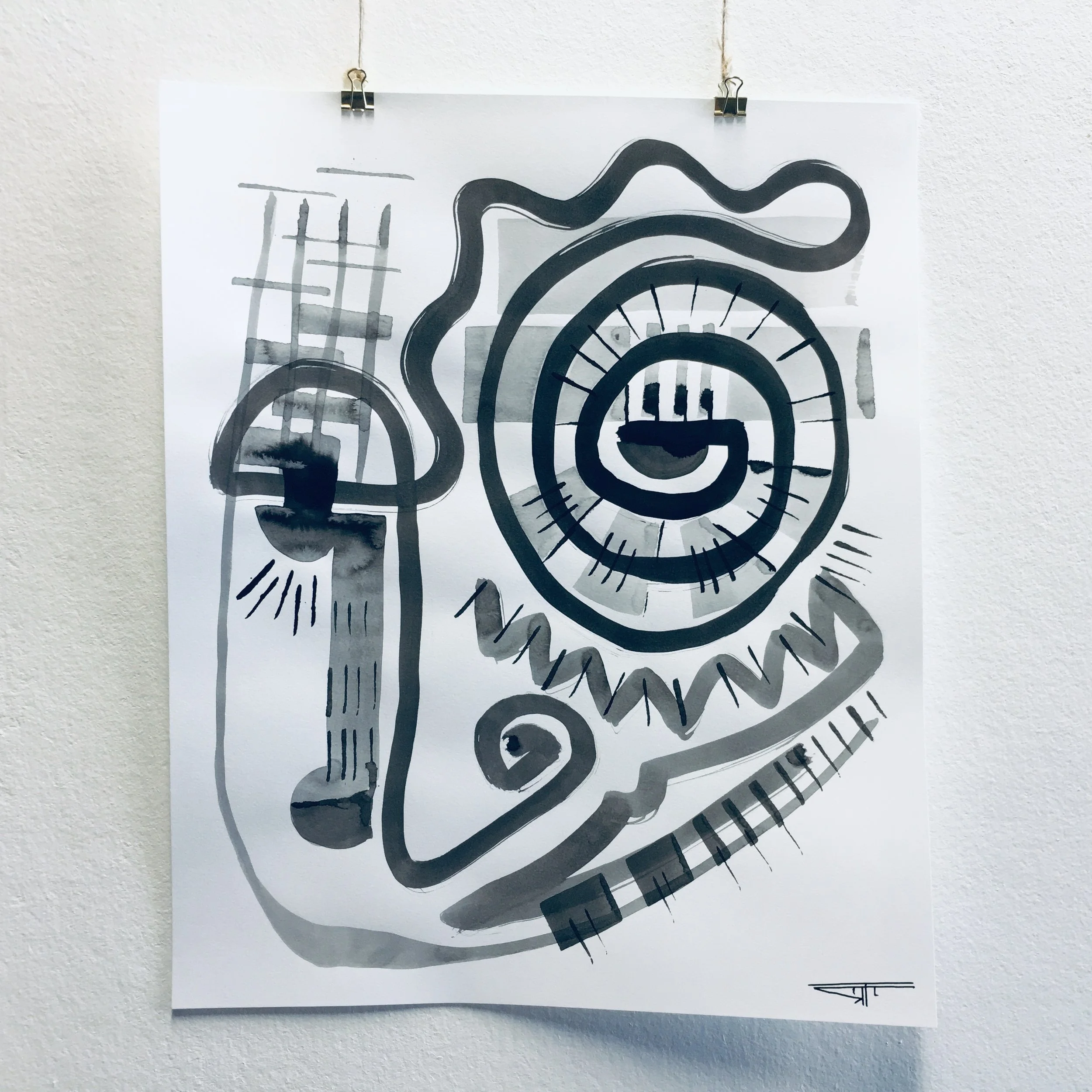 #577 Ink on Paper 14" x 17"