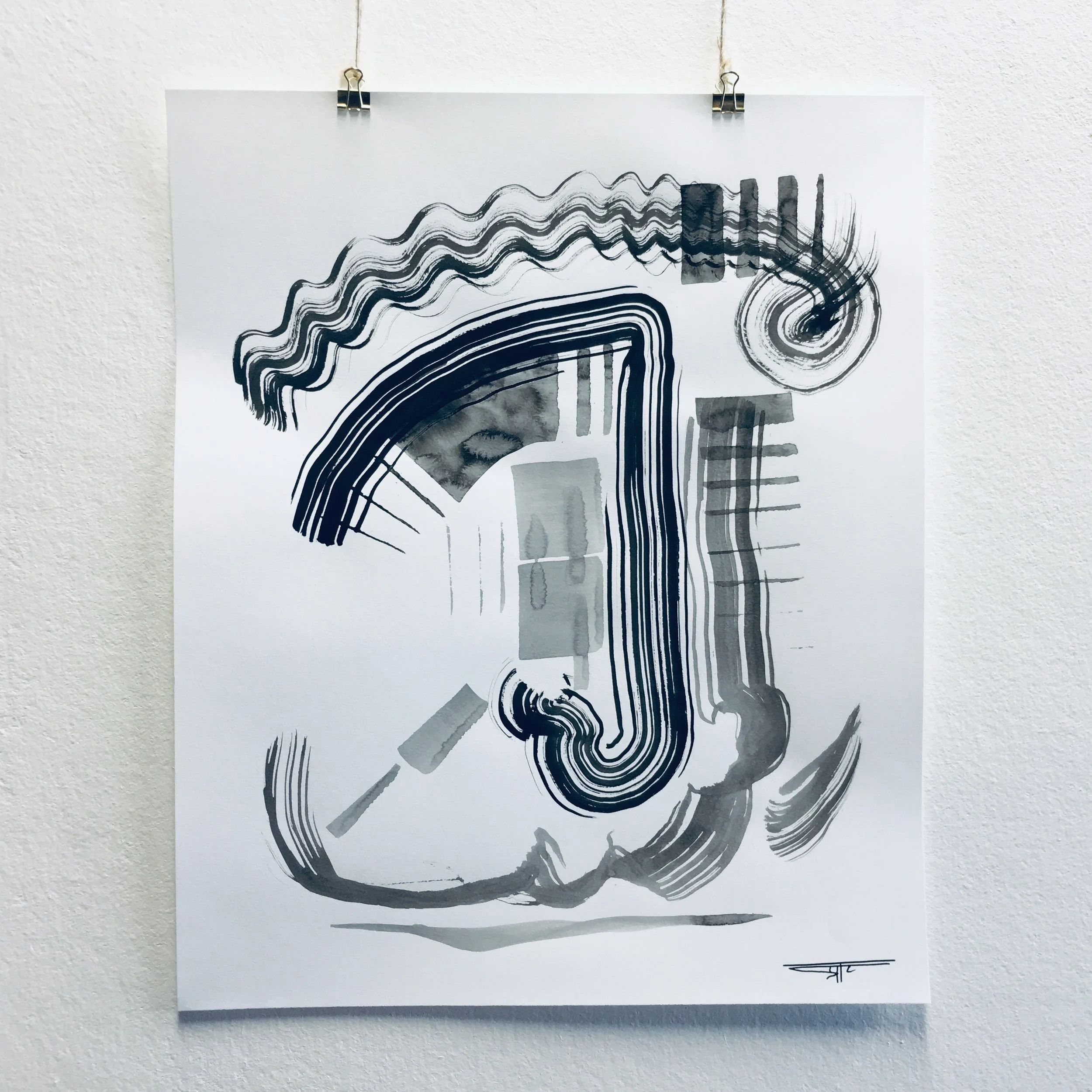#579 Ink on Paper 14" x 17"