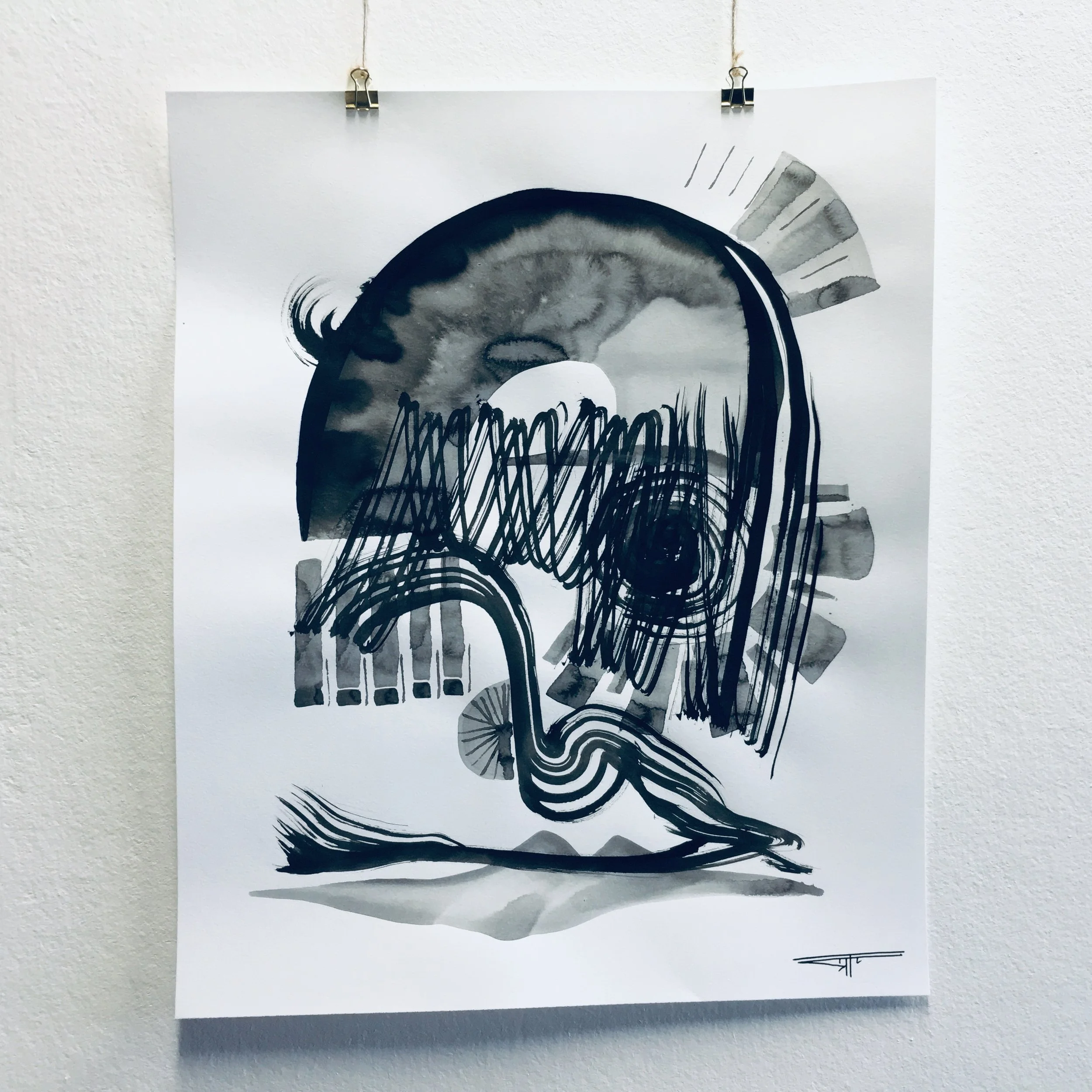 #588 Ink on Paper 14" x 17"