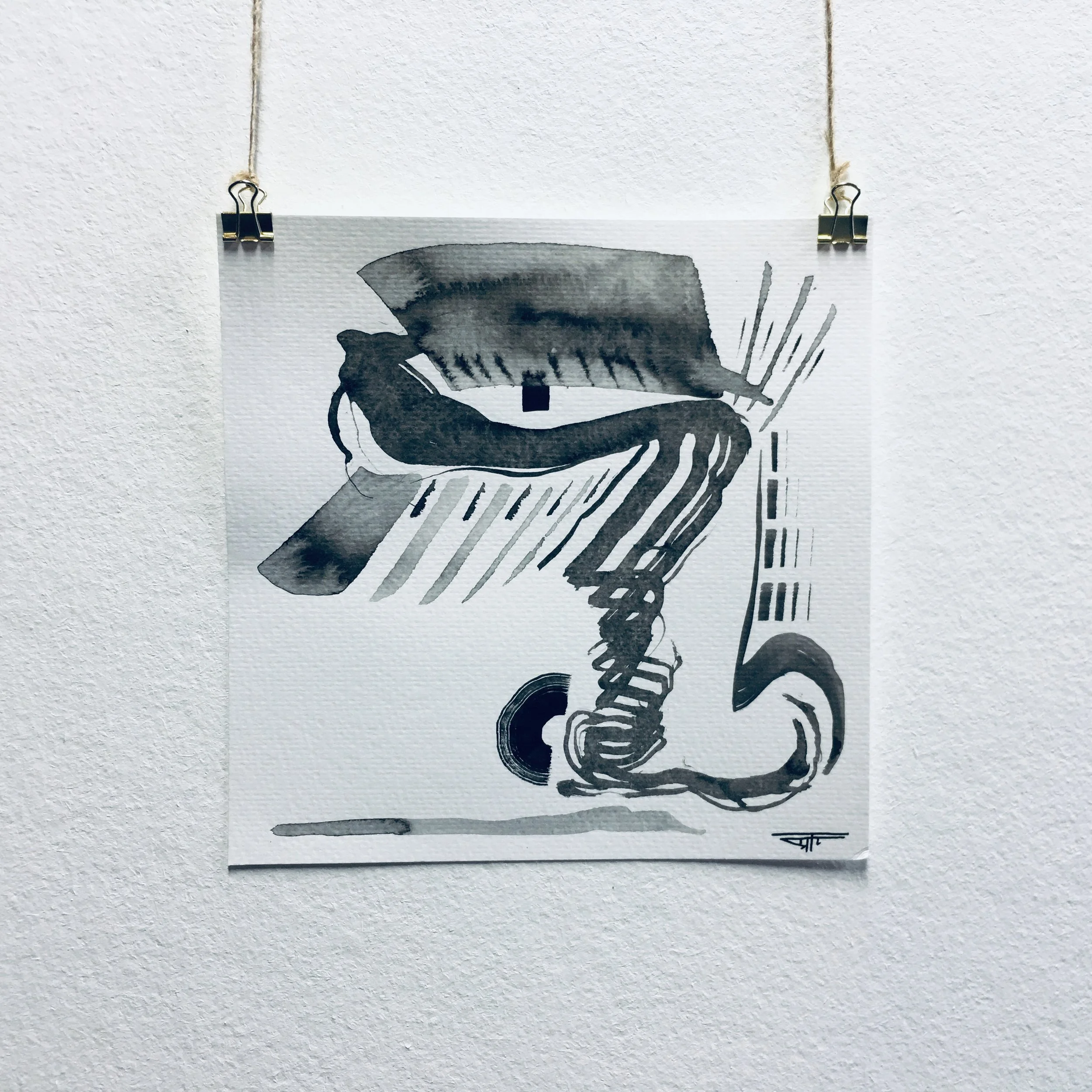 #598 Ink on Paper 8" x 8"