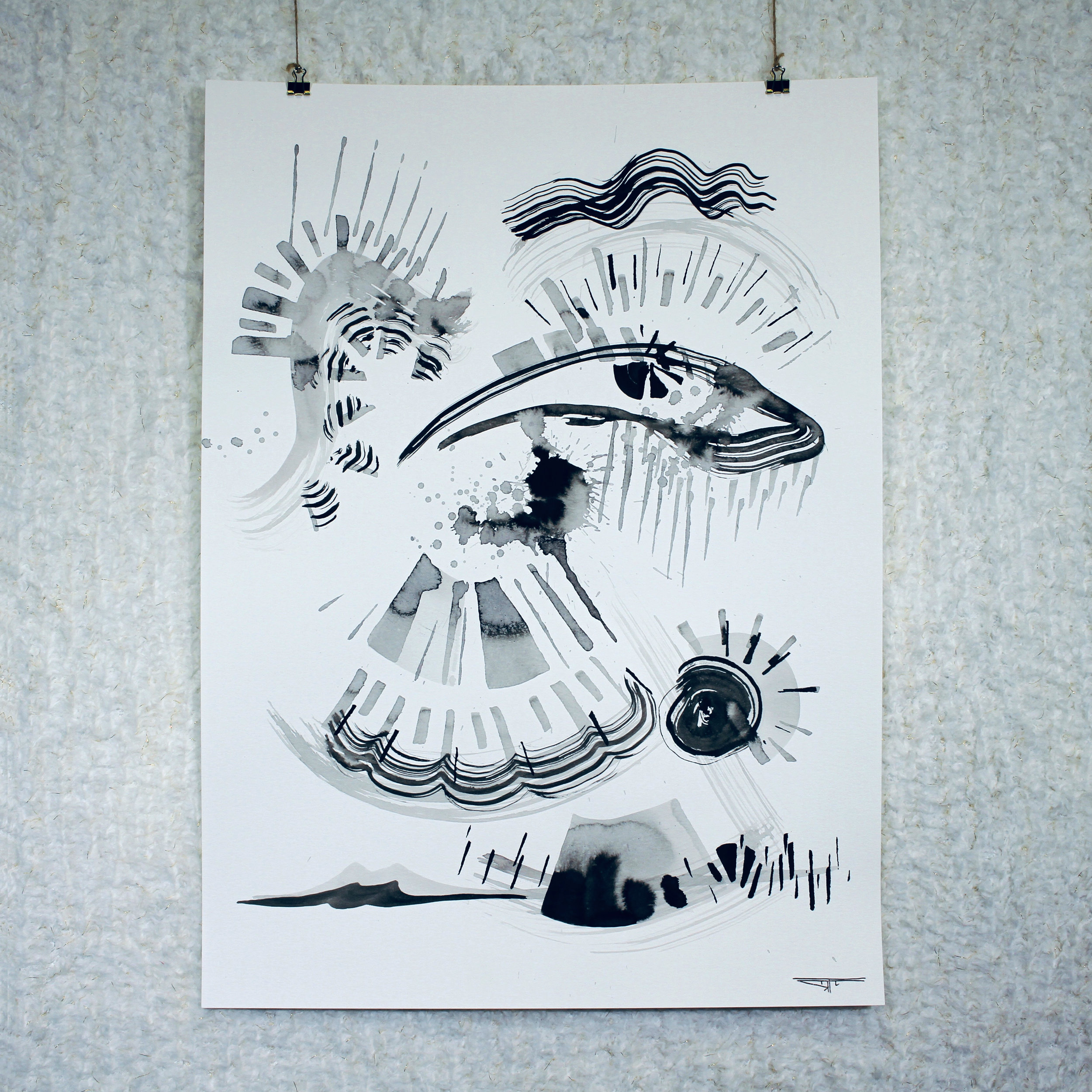 #629 Ink on Paper 18" x 24"