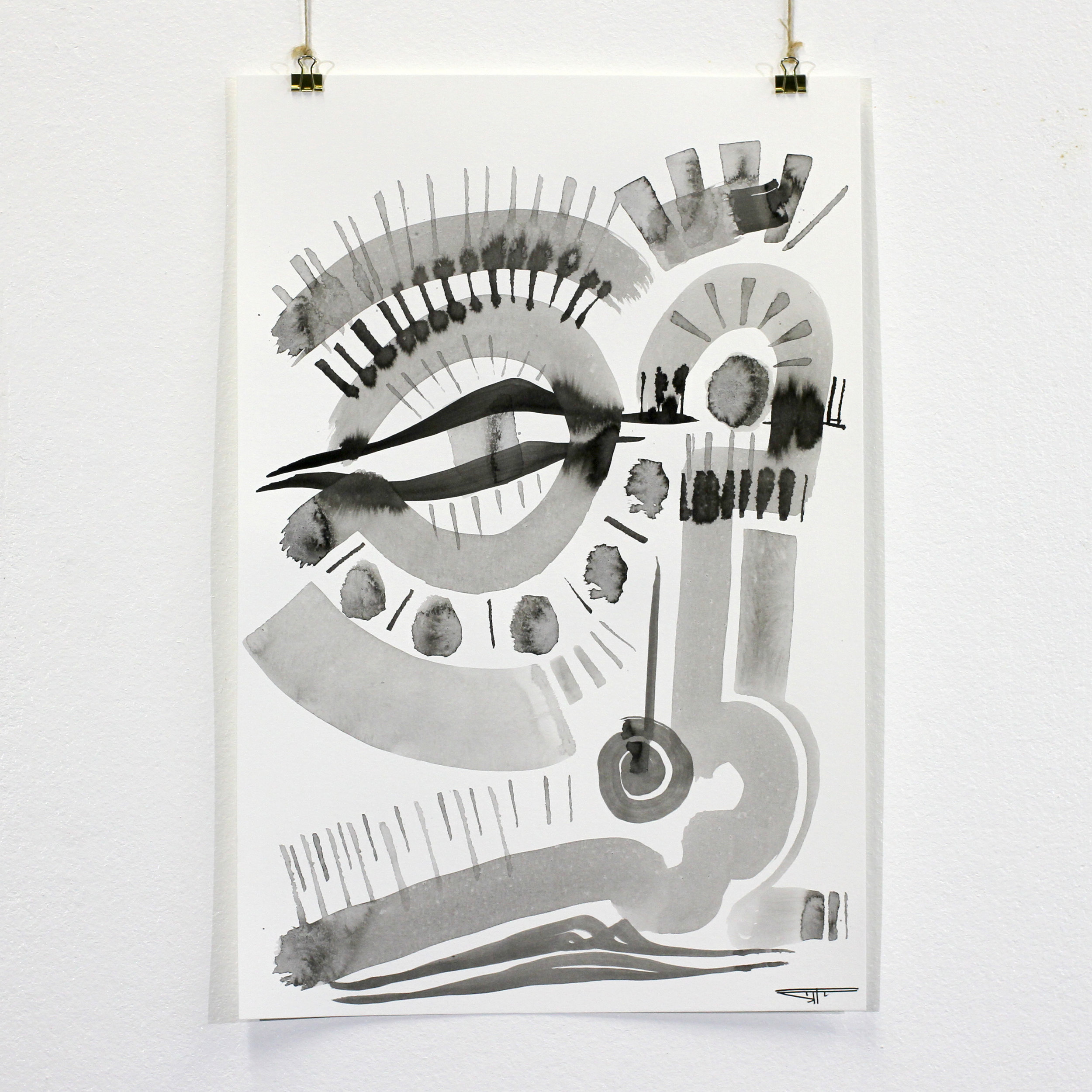 #655 Ink on Paper 12" x 18"