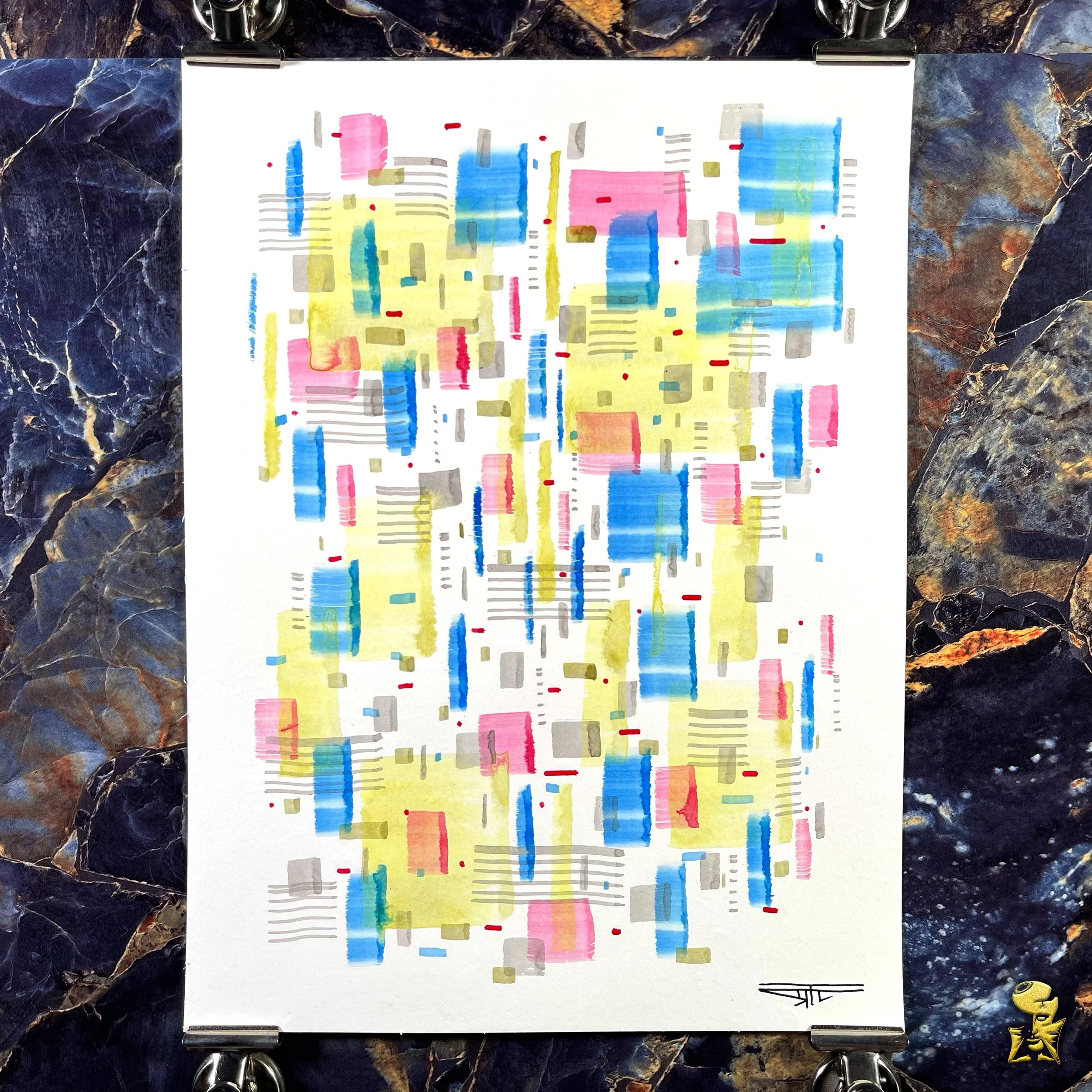 #2254 The Many Faces: Abstract Ink Painting by Ray Taylor