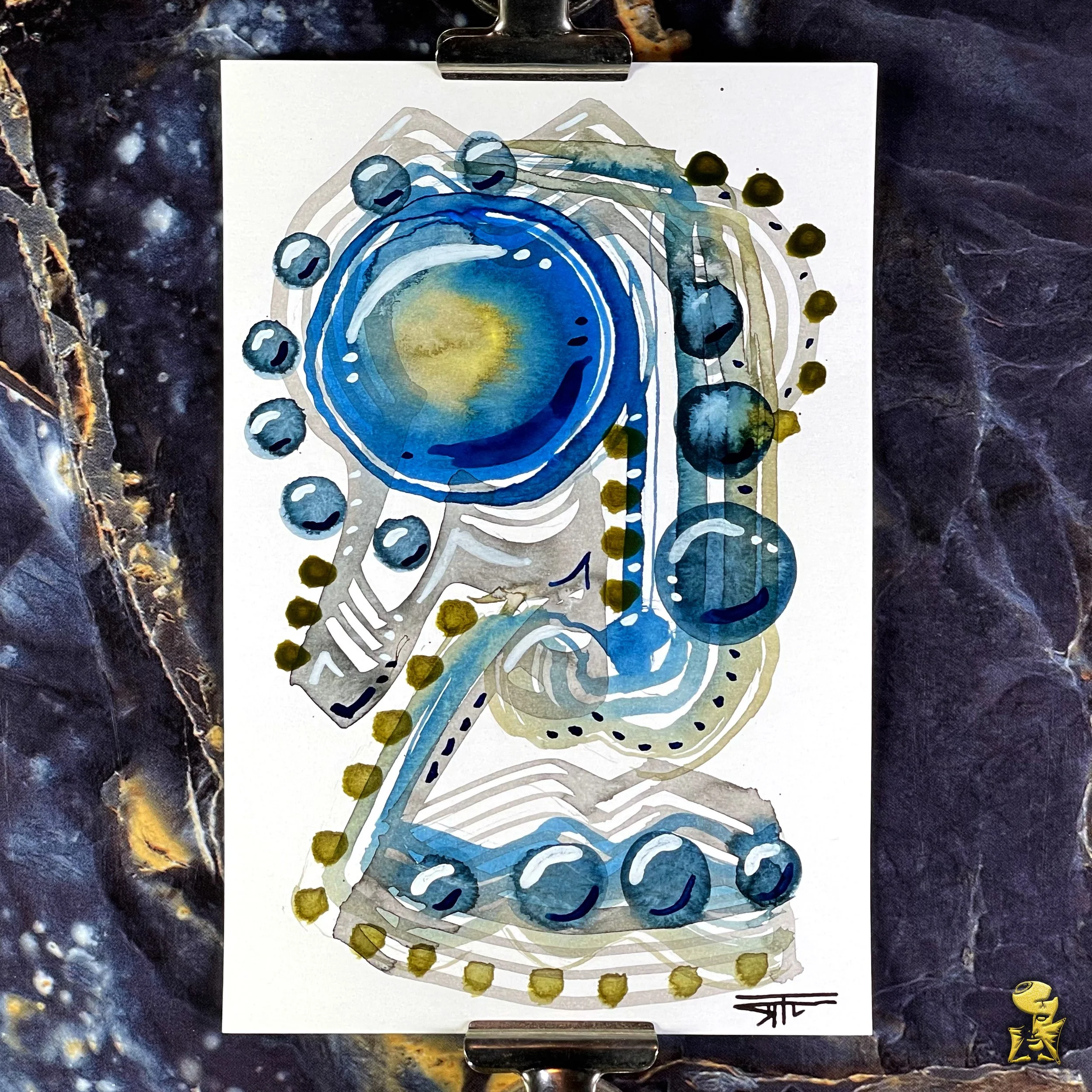 #2365 The Many Faces: Abstract Ink Painting by Ray Taylor