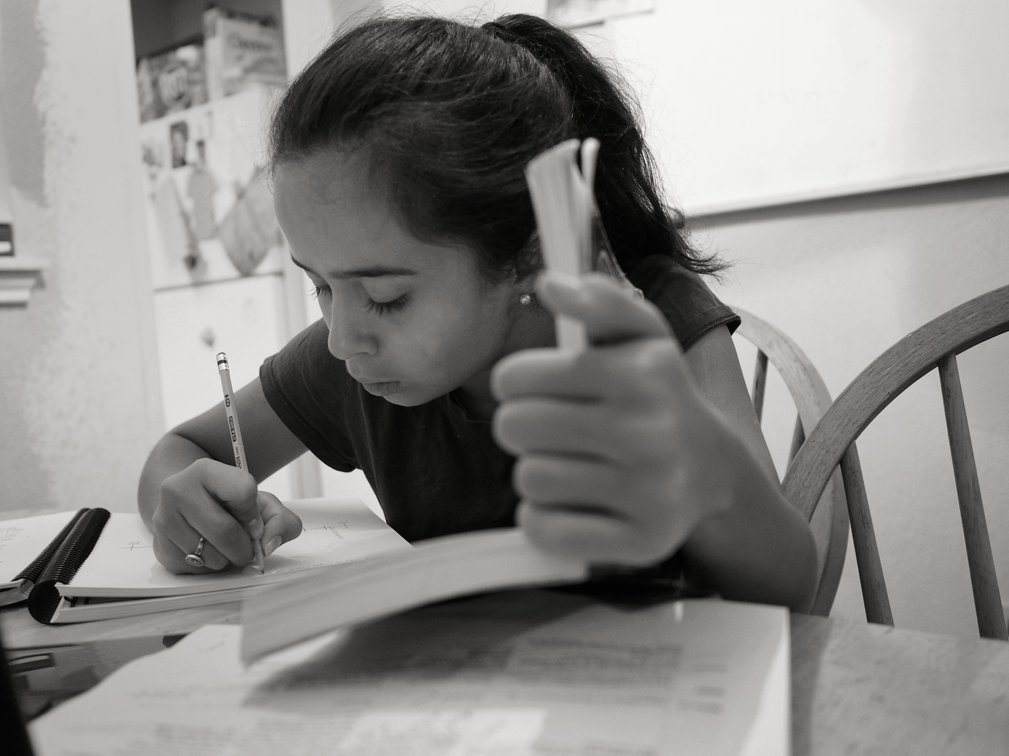 Mary studying
