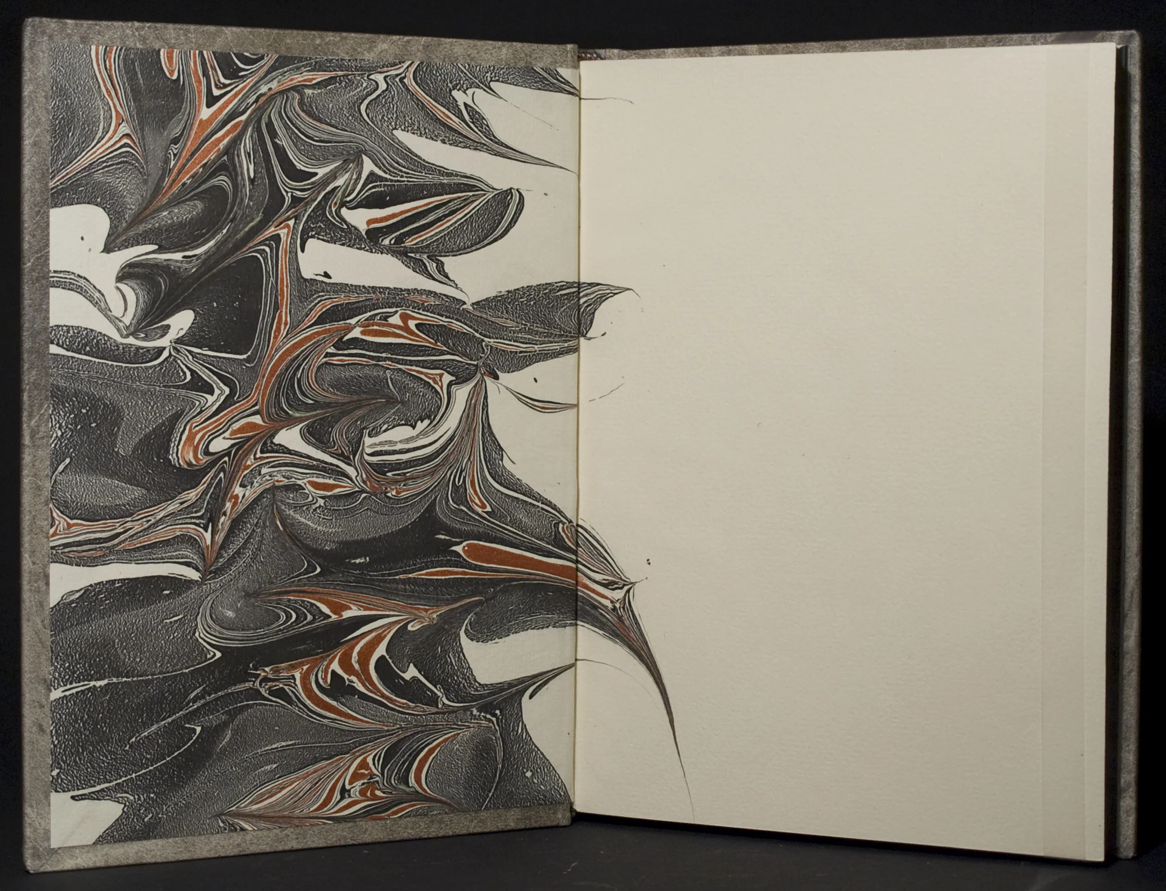 Dance of Death, endpapers marbled by the binder