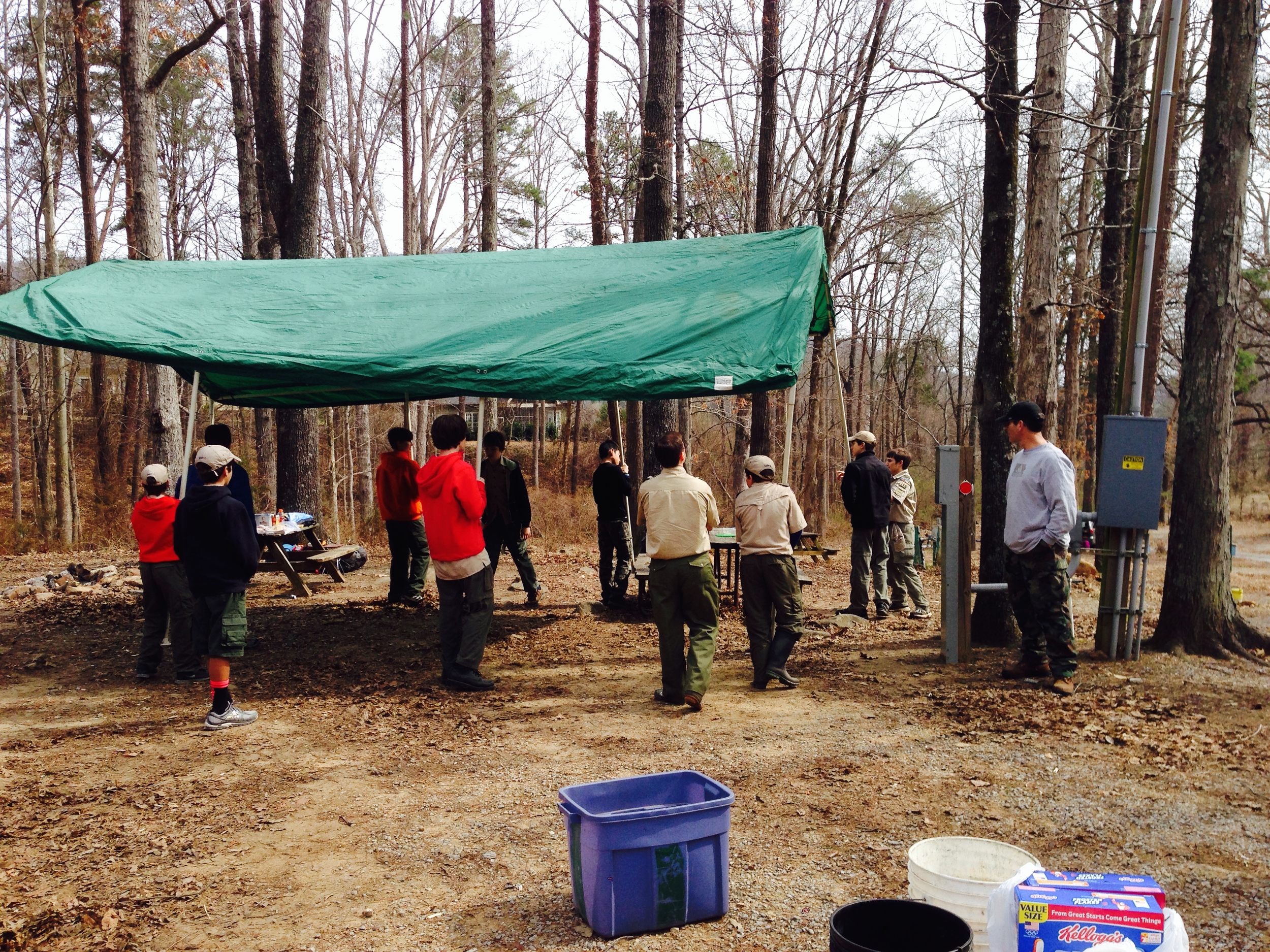 Setting up Camp at Raccoon Mountain