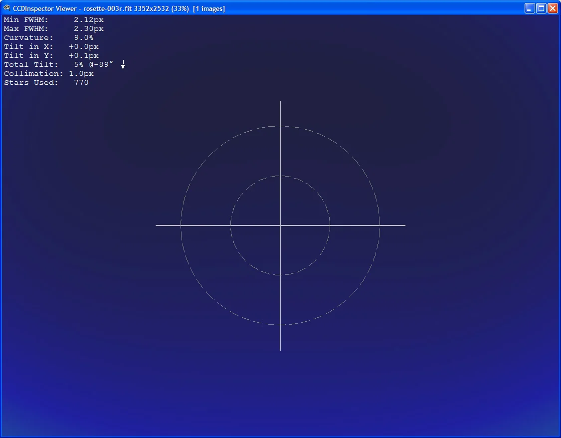 CCD inspector run on 10 minute sub.