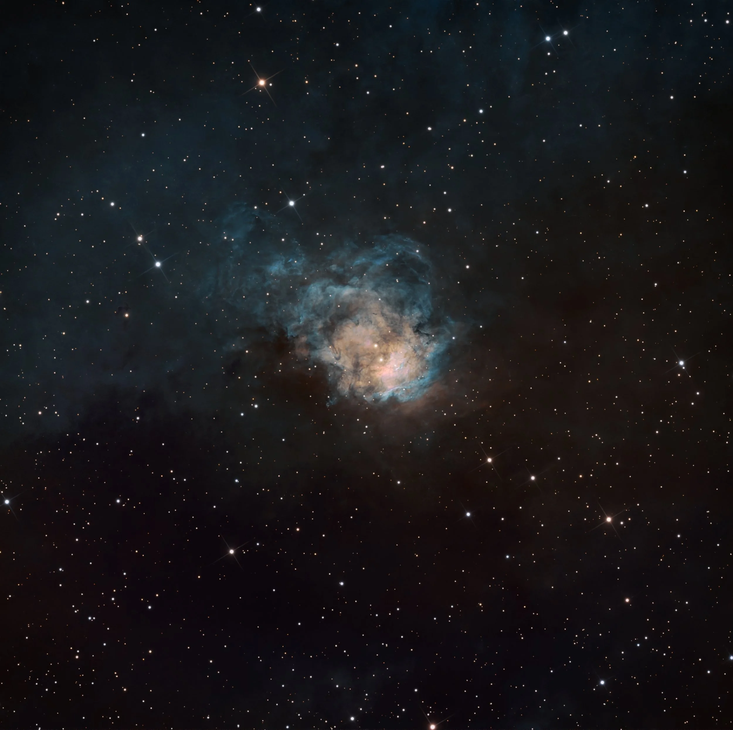 NGC 7538 in Narrowband: 10 Hours of First Light on the Northern Lagoon