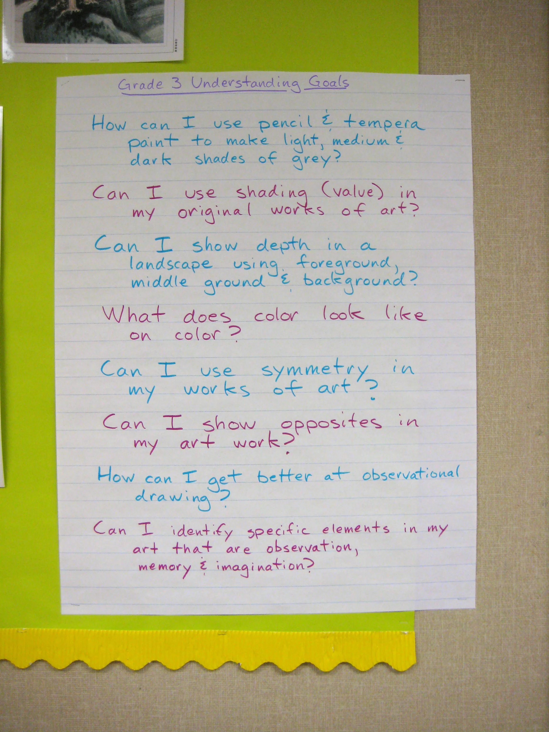 Understanding Goals, Grade 3