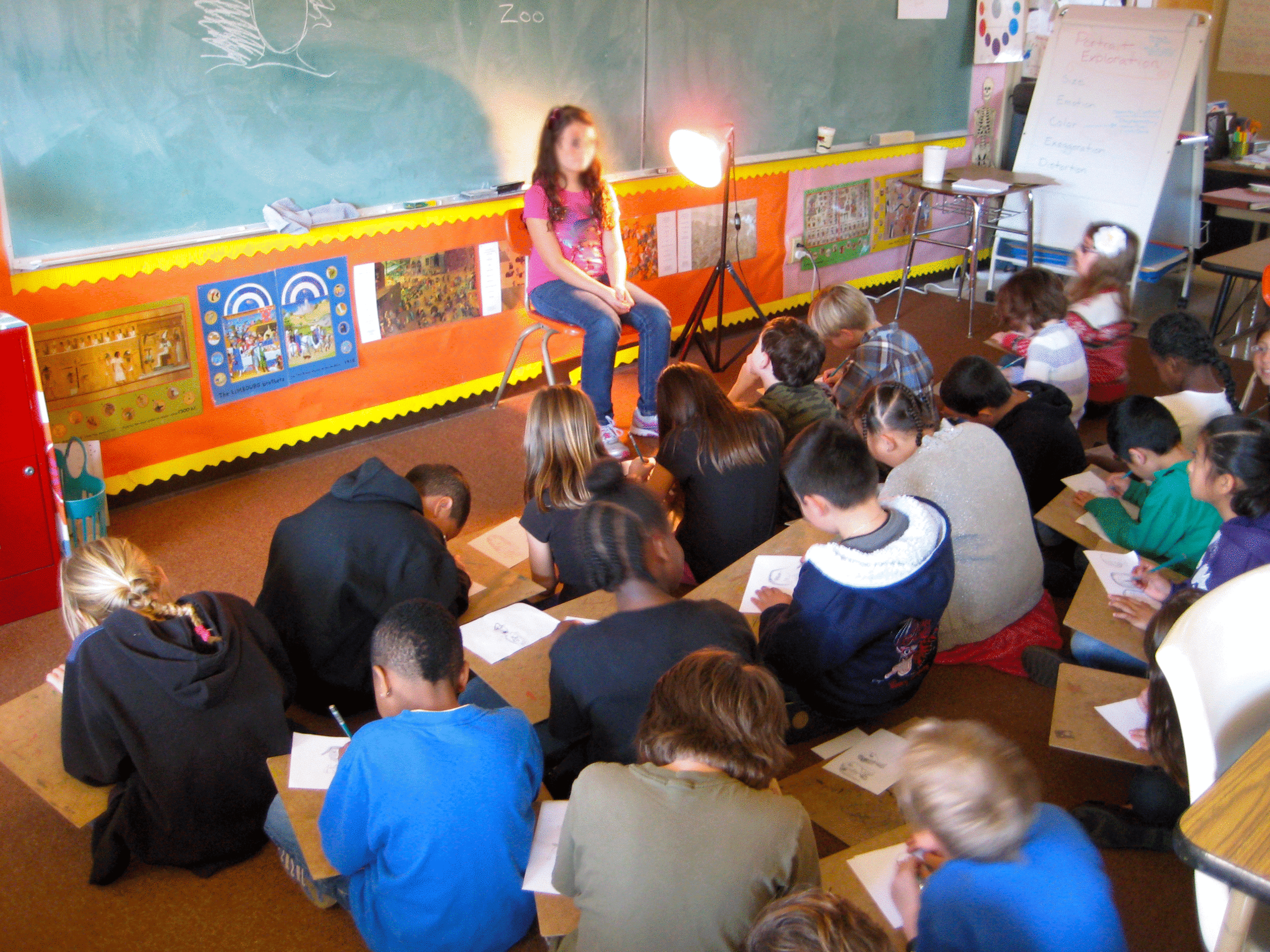 Students posed for each other during their life drawing sessions.