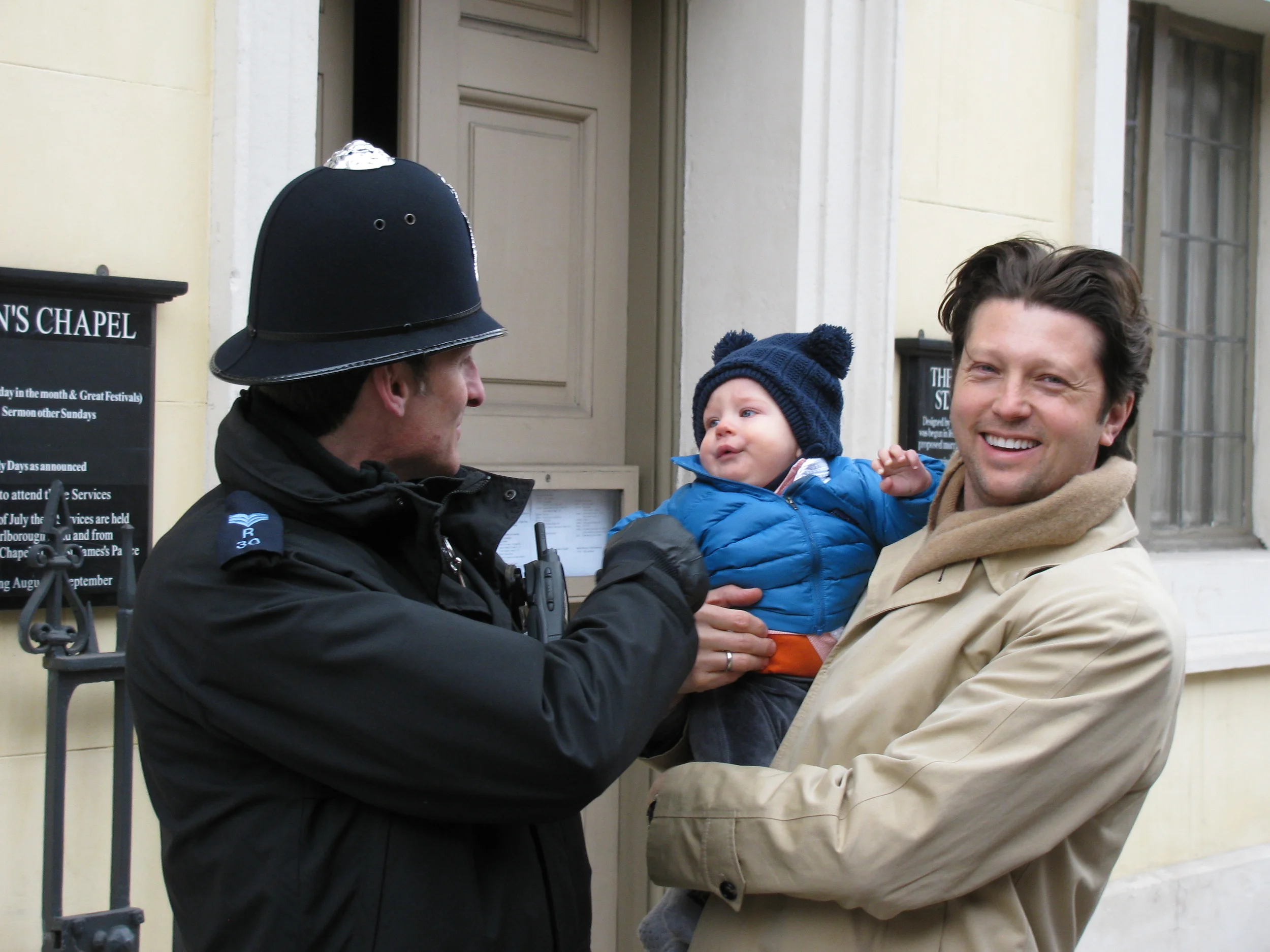 Tristan making friends in London