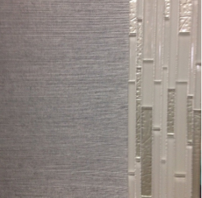 Metallic grasscloth and tile selections for commercial client, Aveda Salon & Spa