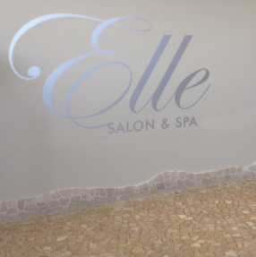 Metallic wall vinyl for commercial client remodel for an Aveda Salon & Spa