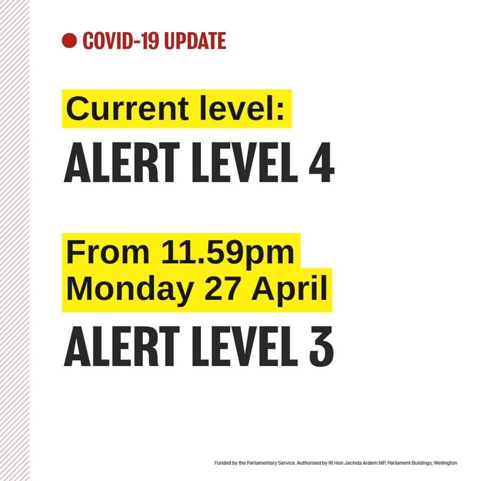 Move to Level 3 - Tues 28 April 