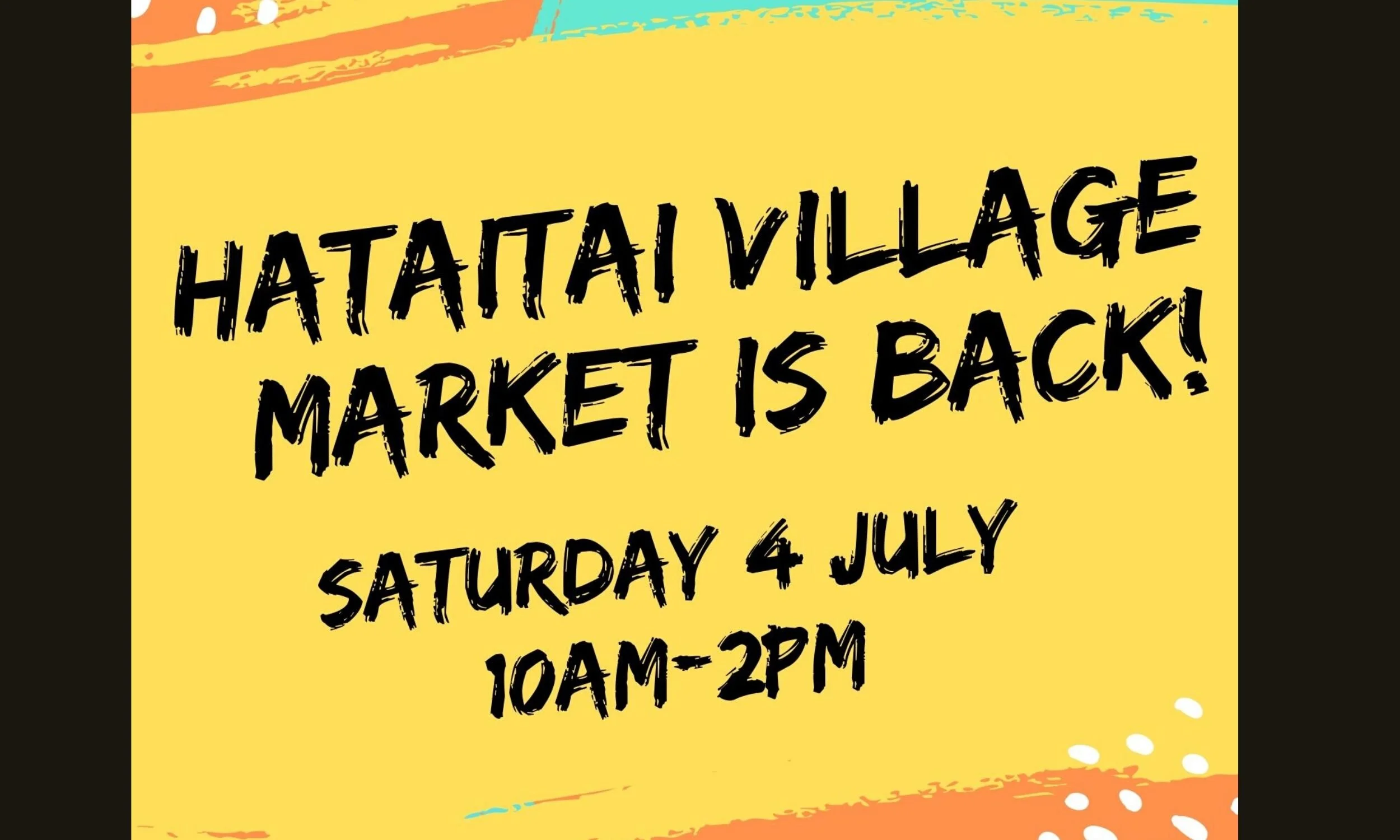 The Hataitai Community Market is Back!  Saturday 4 July
