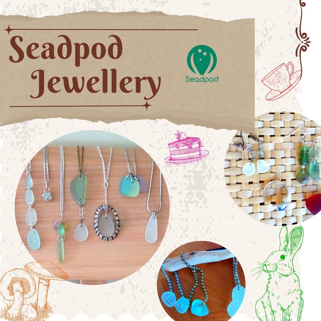 Introducing Seadpod Jewellery! All of Christine's jewellery is made in Island Bay from locally found sea glass and other natural materials. Each piece is individually designed, using sterling silver and other metal findings.