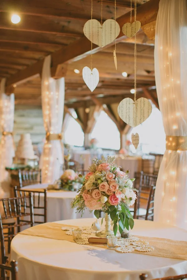 String of Romantic Paper Hearts