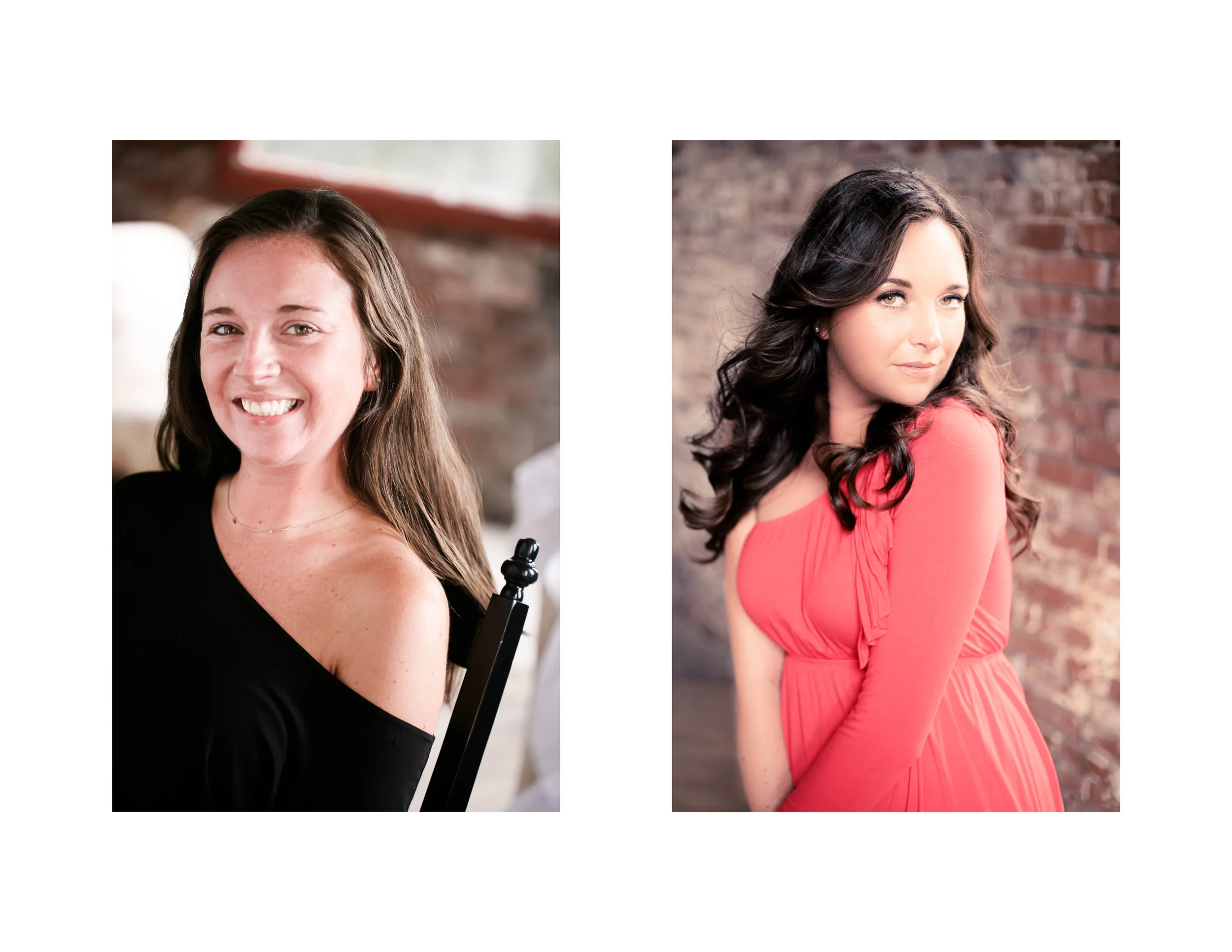 Alisha's before and after shot during her boudoir session.