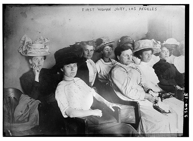 First woman jury, 1911, Los Angeles (image is in the public domain)